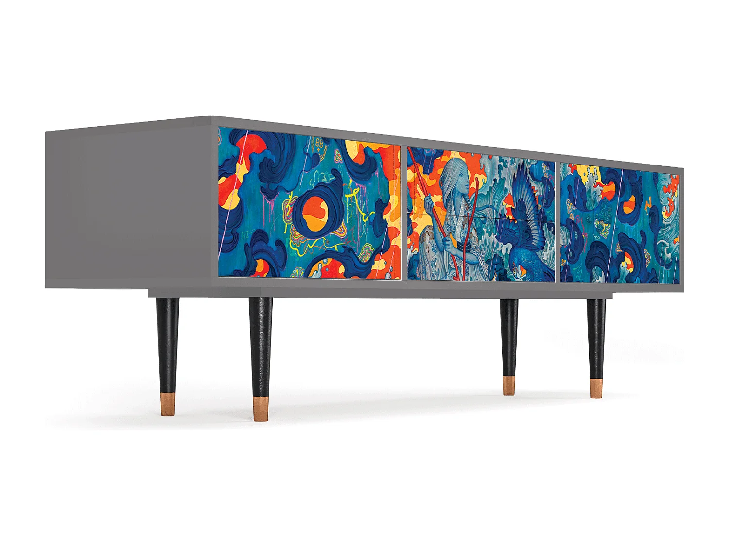 Mueble de TV - 170х59х48 cm - T4 - The Girl - James Jean, Gris