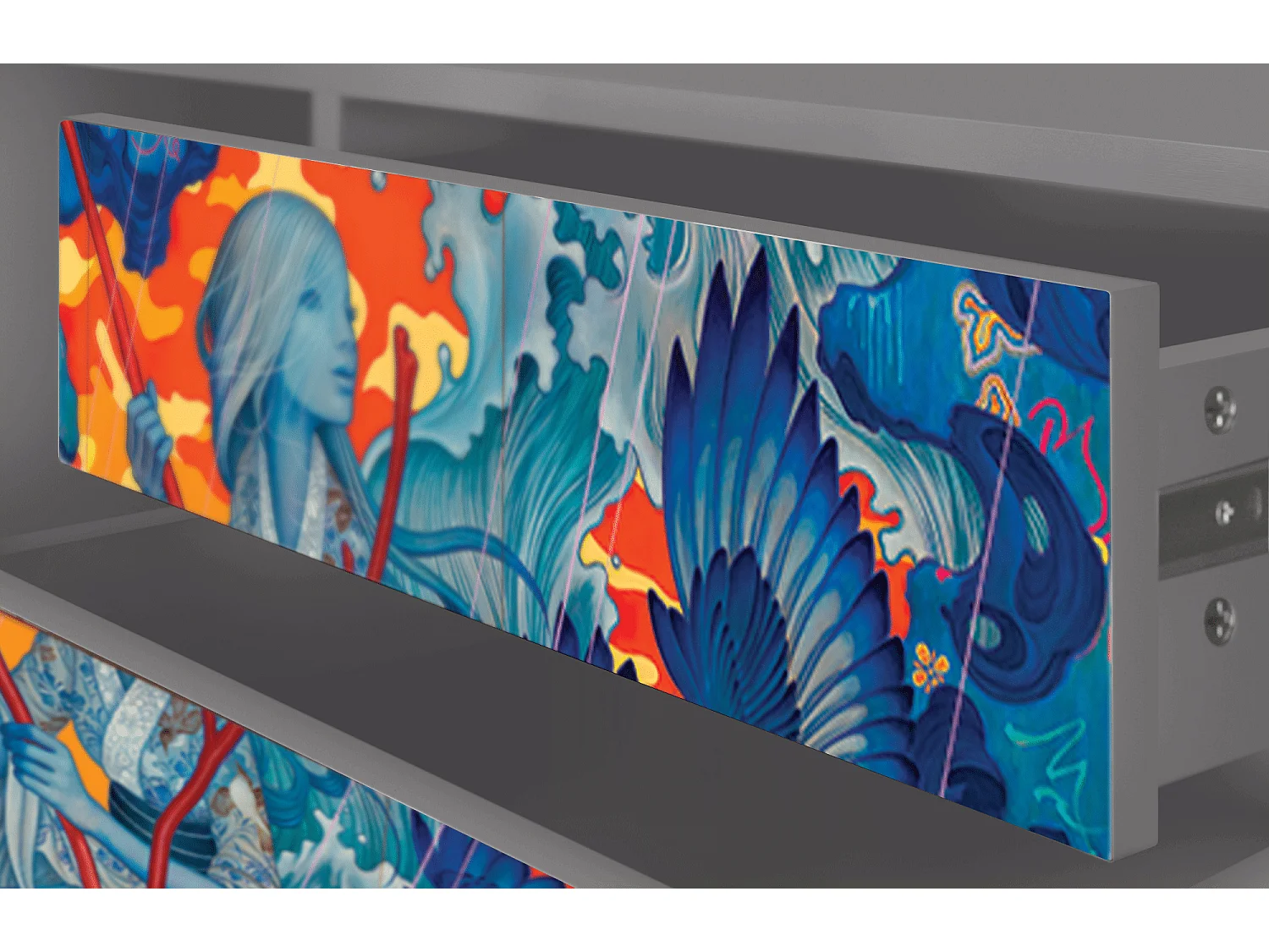 Mueble de TV - 170х59х48 cm - T4 - The Girl - James Jean, Gris