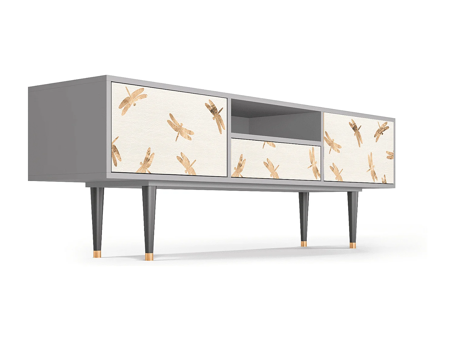 Meuble TV - 170х59х41 cm - T6 - Nude Dragonflies, Gris