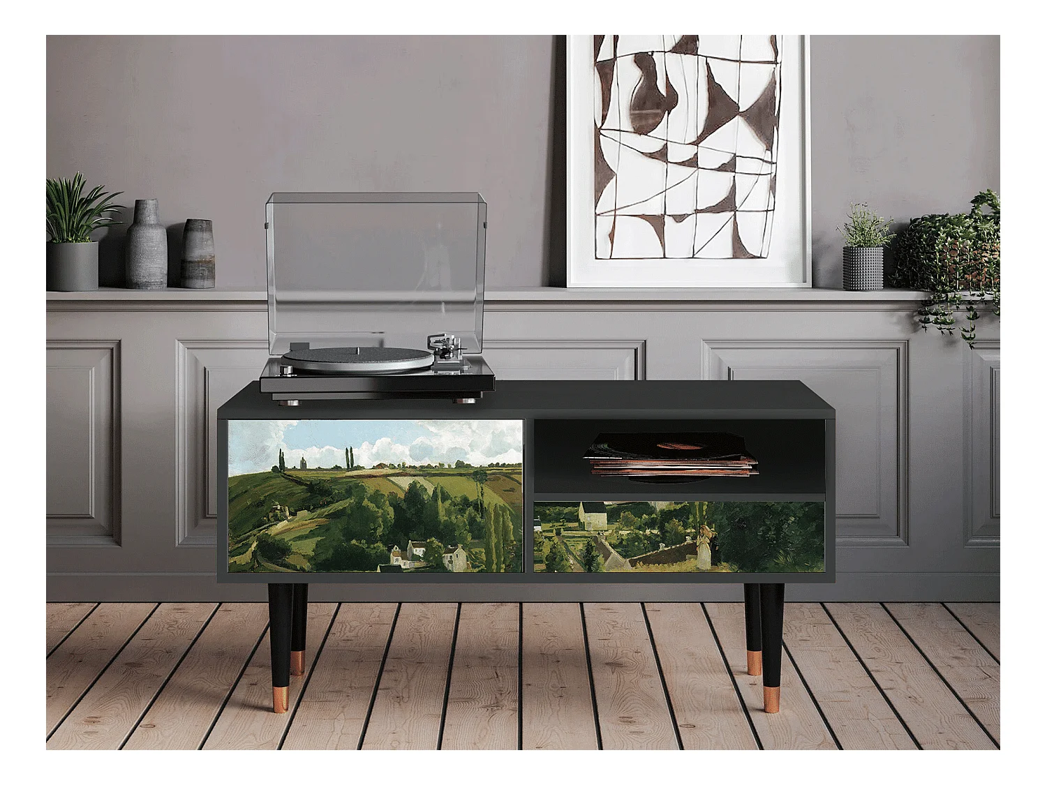TV-meubel - 115х59х48 cm - T3 - Jalais Hill by Pissarro, Antraciet