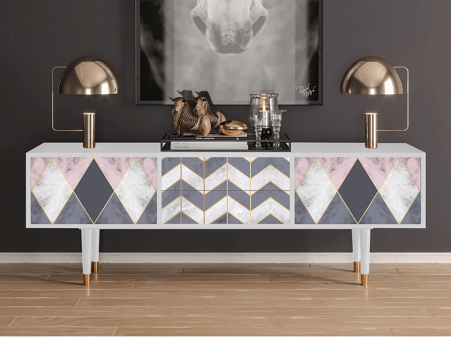 Meuble TV - 170х59х48 cm - T4 - Ideal Harmony, Blanc