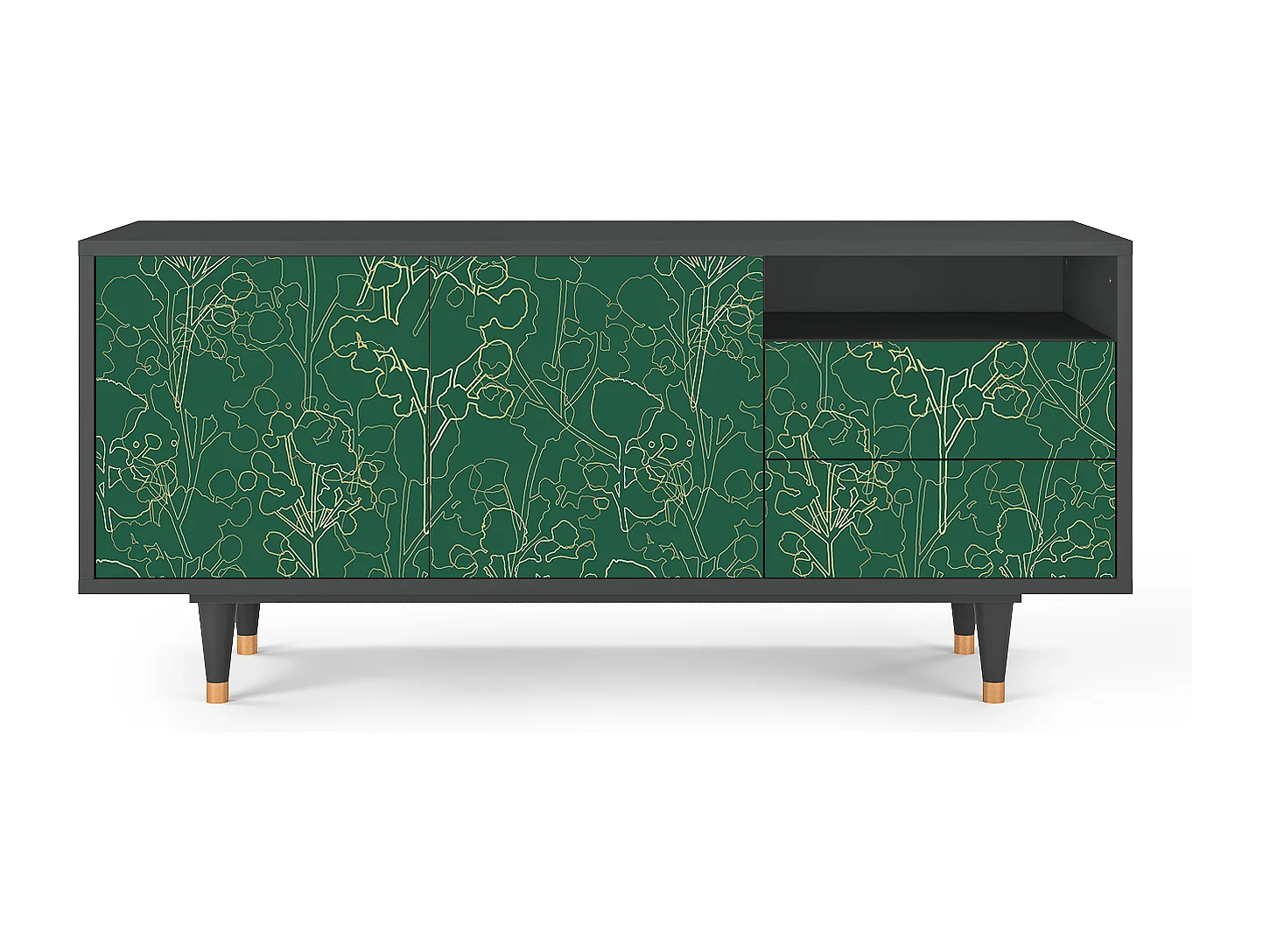 Meuble TV - 125х56х41 cm - T7 - Emerald Forest, Anthracite