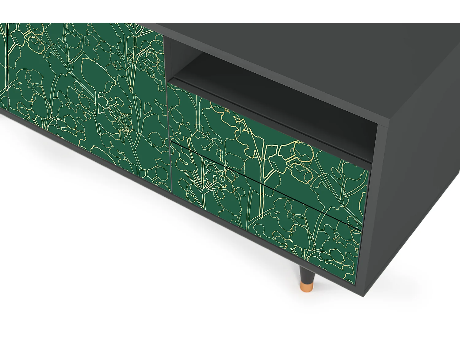 Meuble TV - 125х56х41 cm - T7 - Emerald Forest, Anthracite