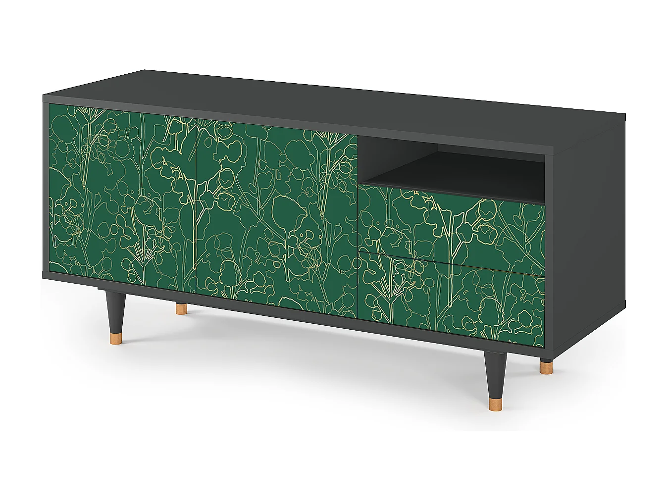 TV-Möbel - 125х56х41 cm - T7 - Emerald Forest, Anthrazit