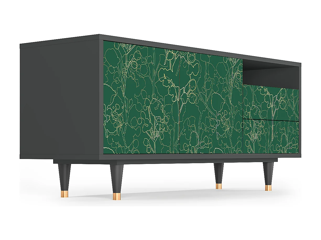 TV-Möbel - 125х56х41 cm - T7 - Emerald Forest, Anthrazit