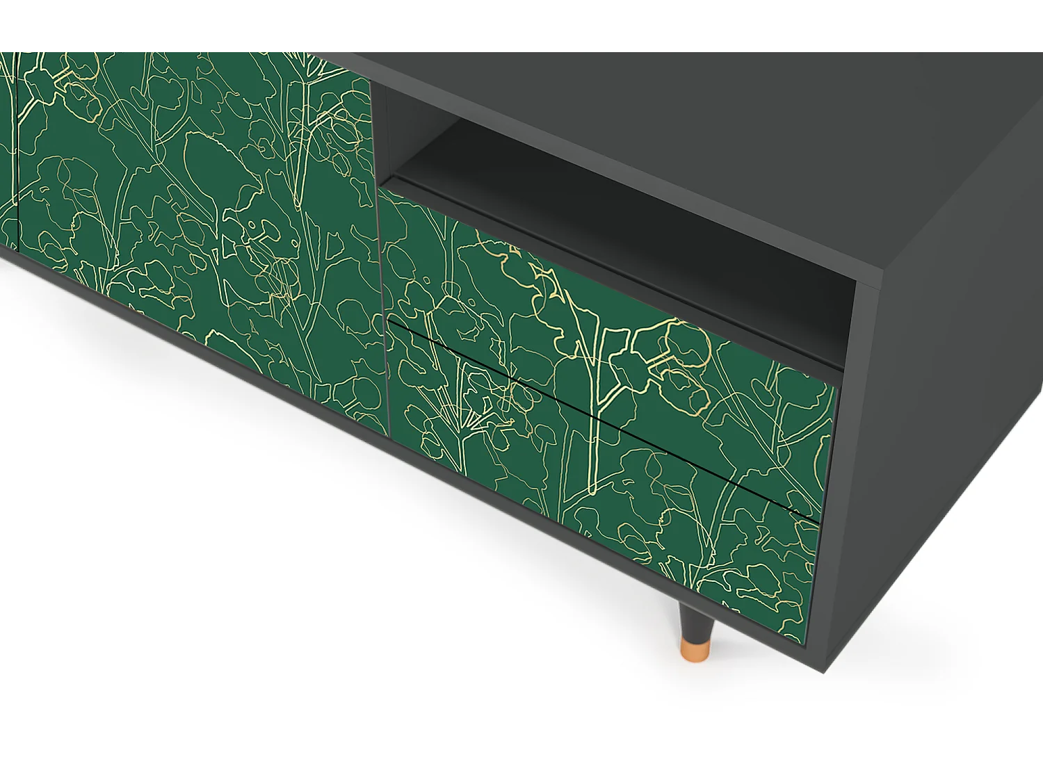 TV-Möbel - 125х56х41 cm - T7 - Emerald Forest, Anthrazit
