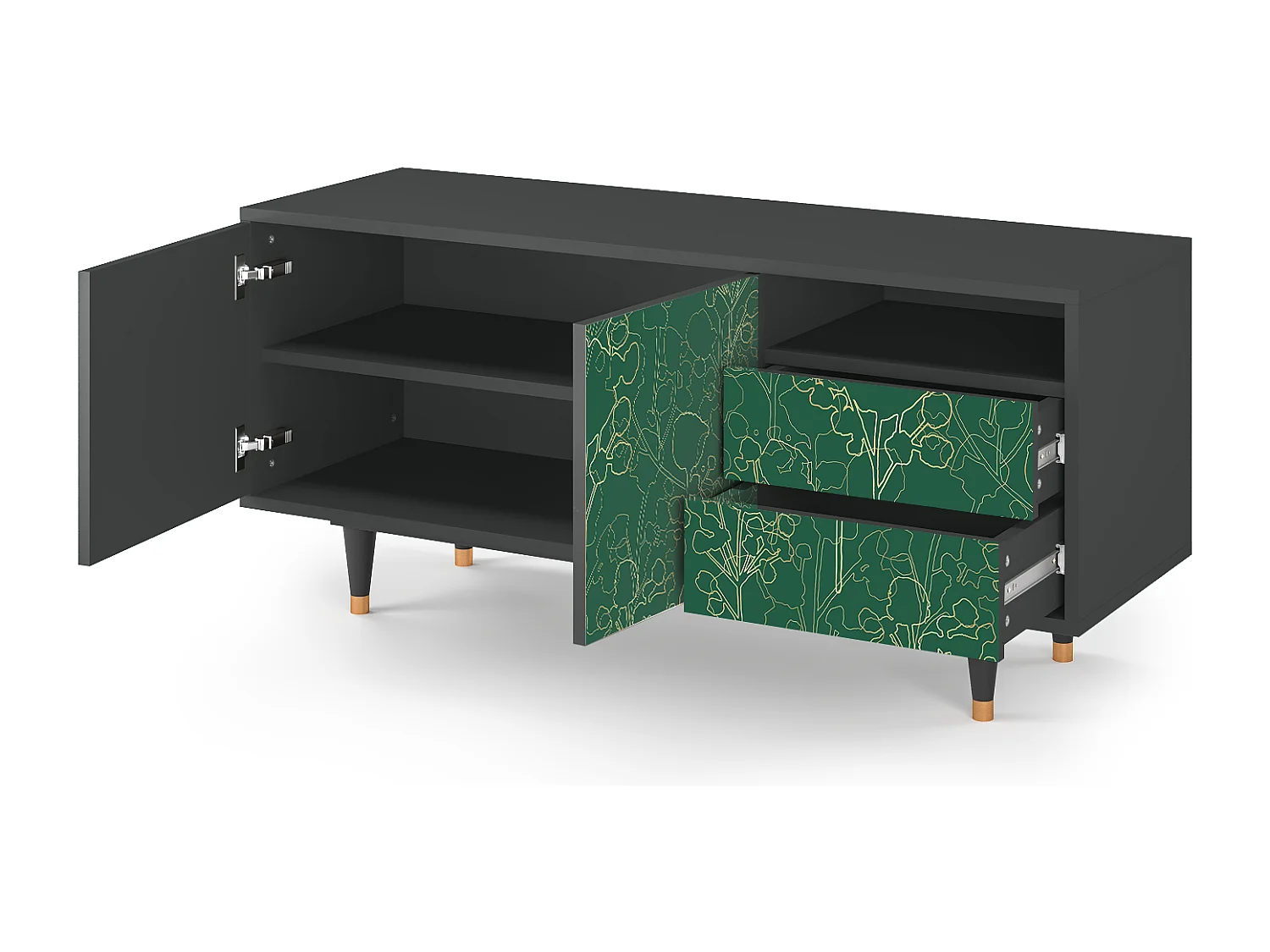 TV-Möbel - 125х56х41 cm - T7 - Emerald Forest, Anthrazit