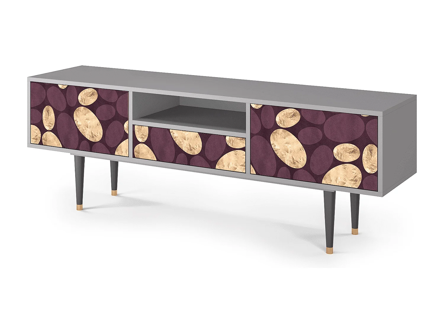 Meuble TV - 170х59х41 cm - T6 - Fine Wine, Gris