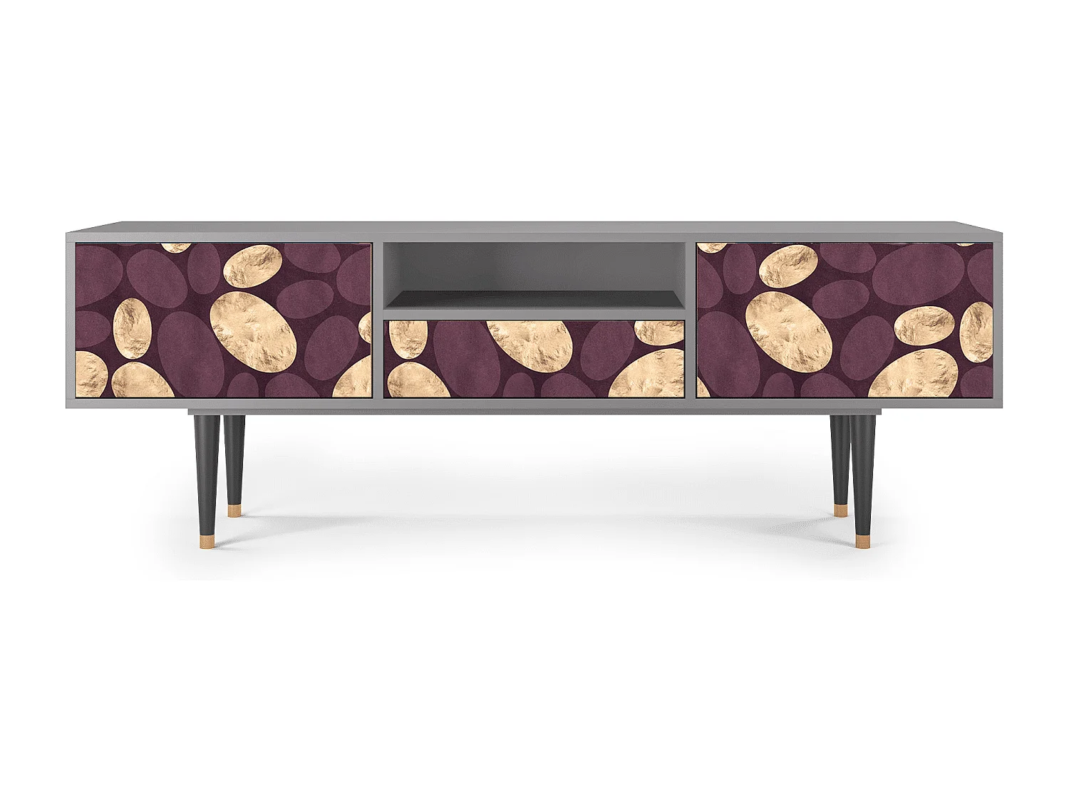 Szafka RTV - 170х59х41 cm - T6 - Fine Wine, Szary