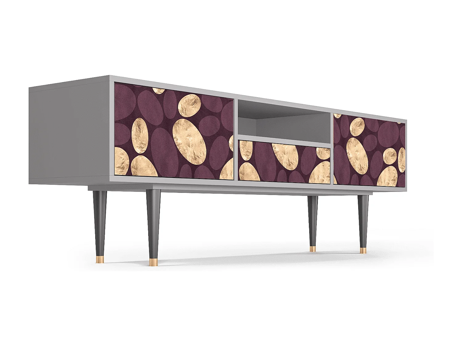 Szafka RTV - 170х59х41 cm - T6 - Fine Wine, Szary