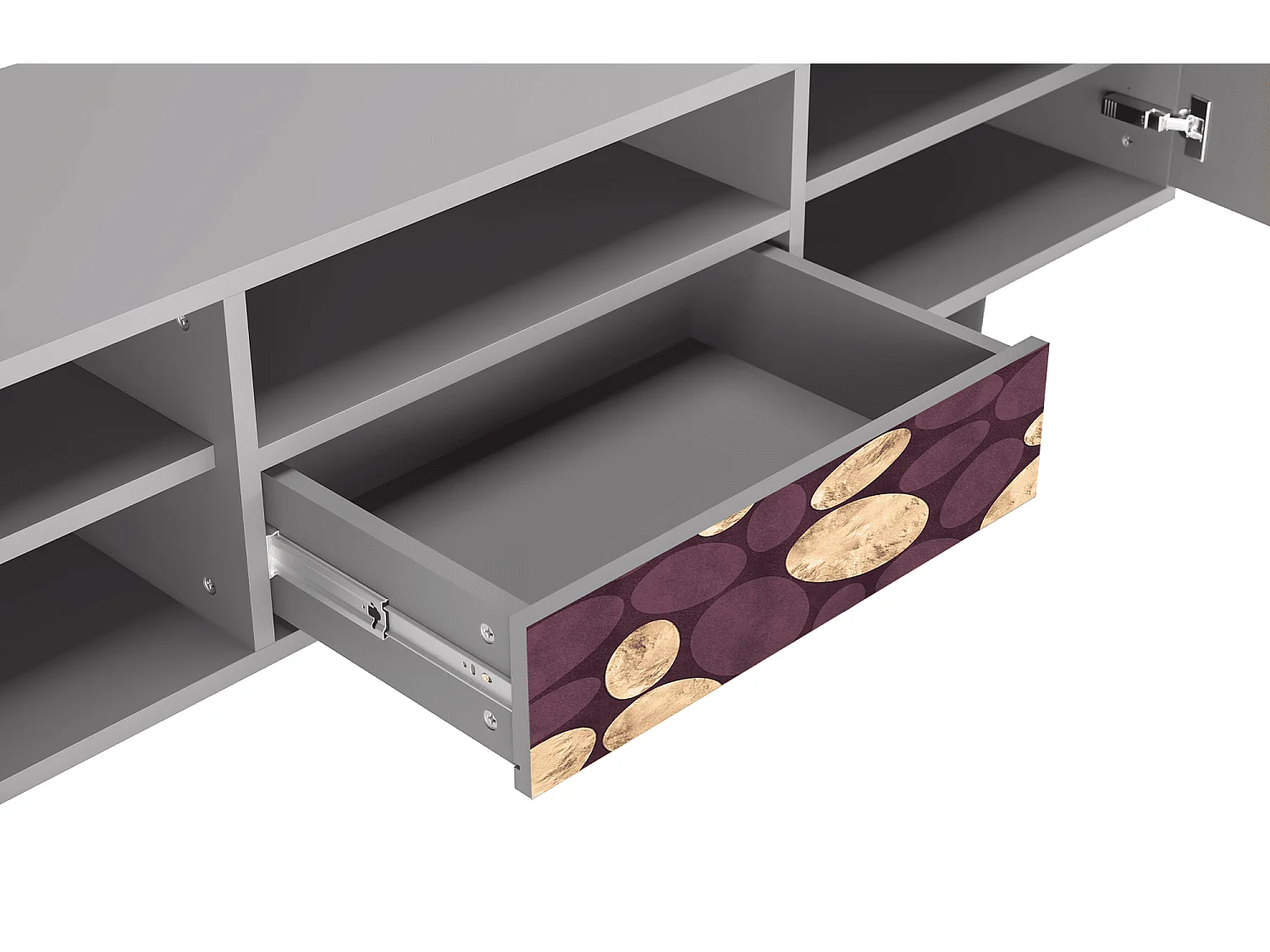 Szafka RTV - 170х59х41 cm - T6 - Fine Wine, Szary