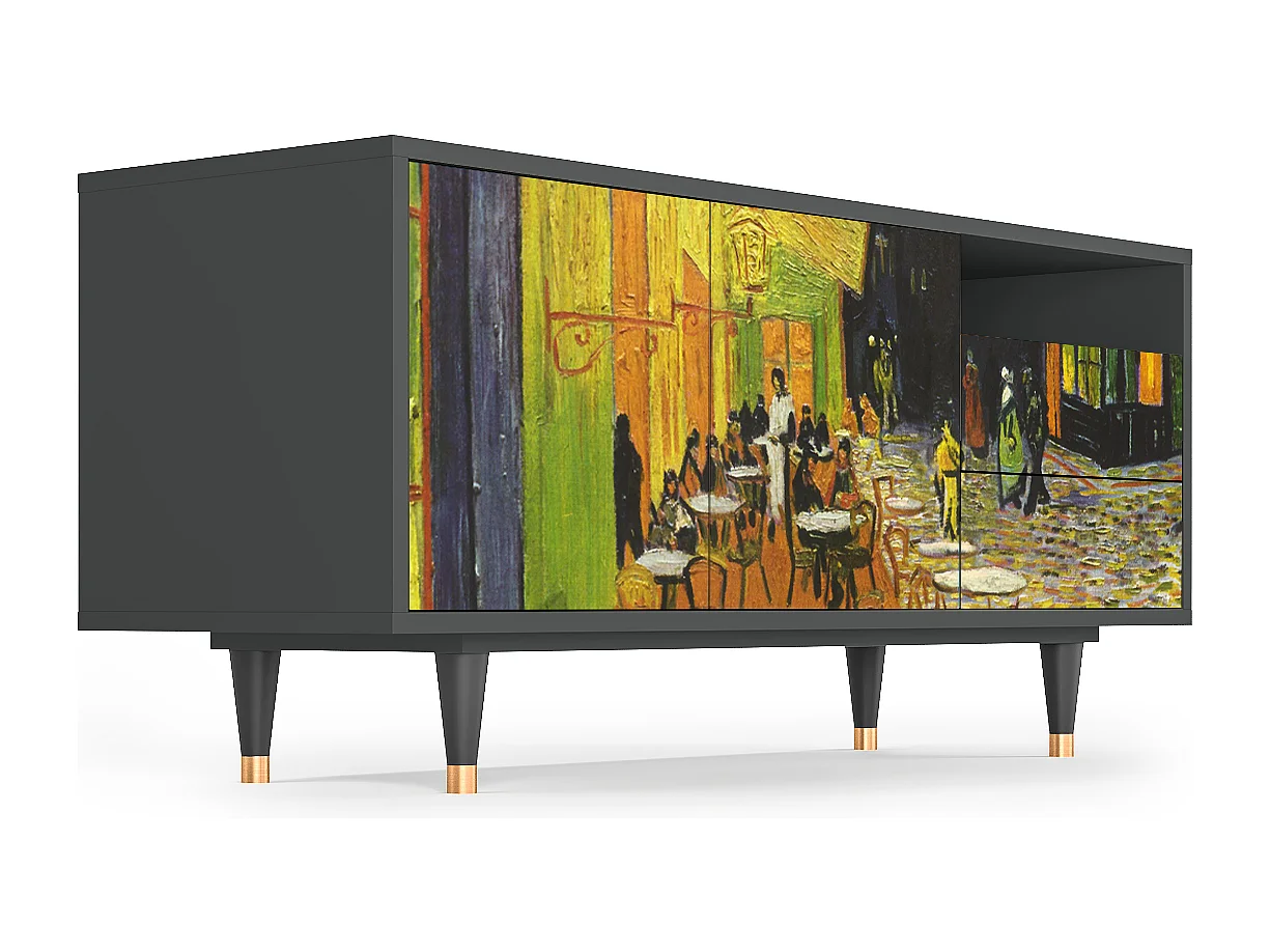 TV-Möbel - 125х56х41 cm - T7 - Café Terrace at Night, Anthrazit