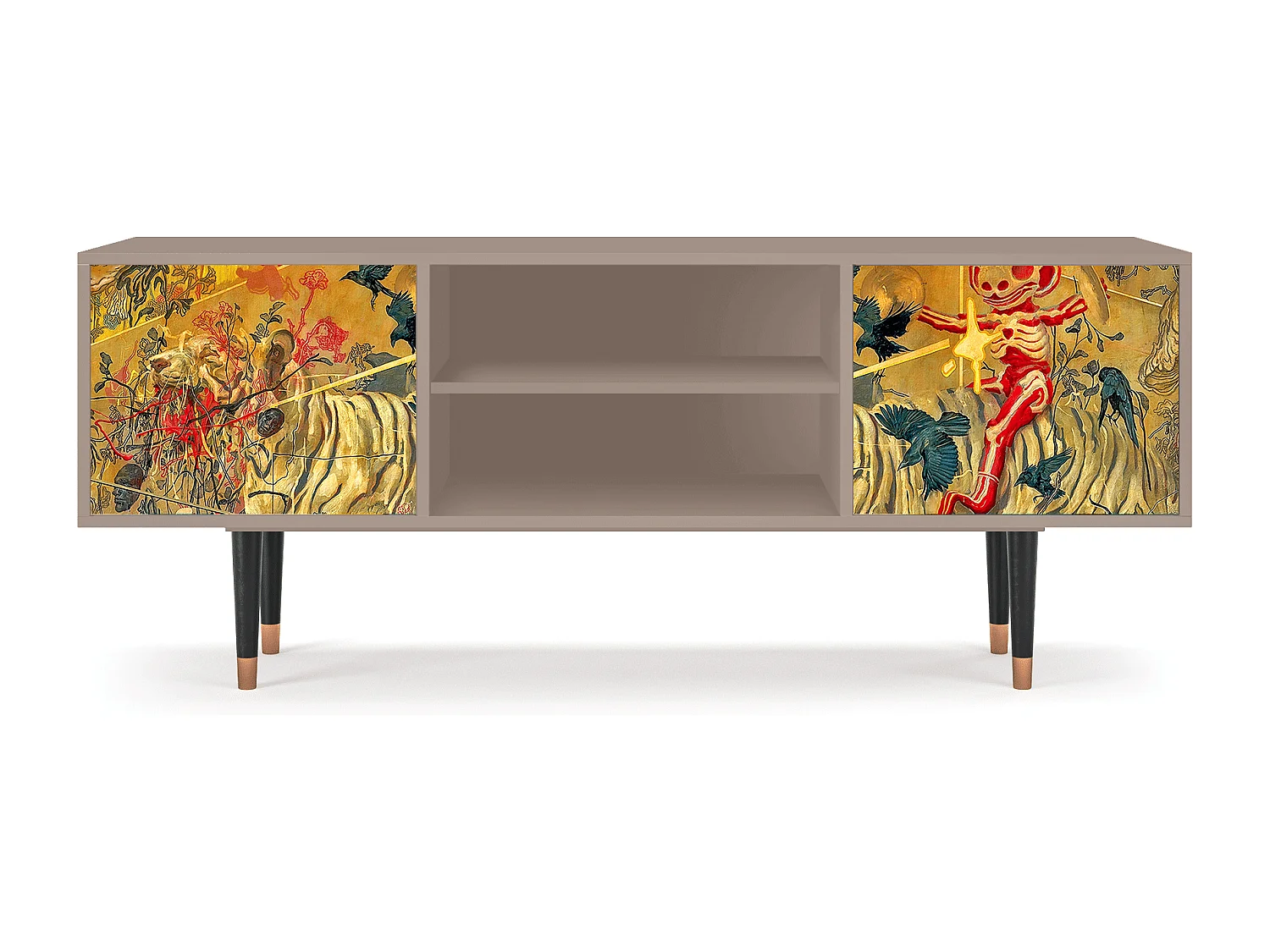 Mobile TV - 170х69х48 cm - T2 - Blood by James Jean, Latte