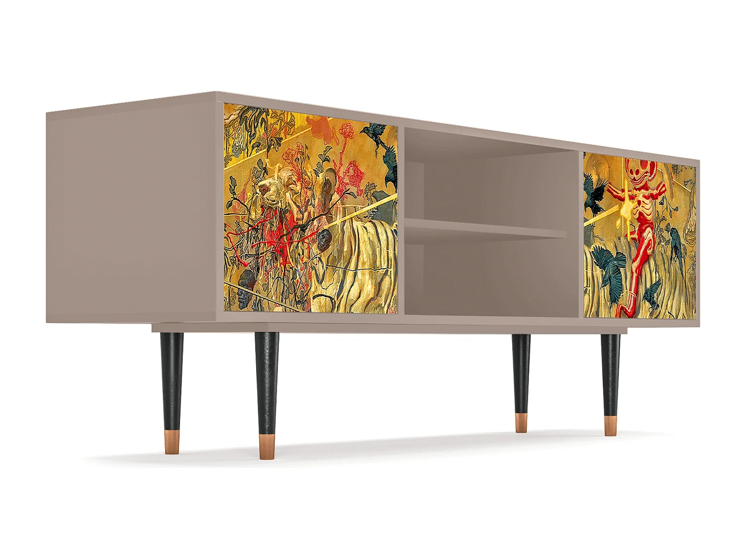 Mobile TV - 170х69х48 cm - T2 - Blood by James Jean, Latte