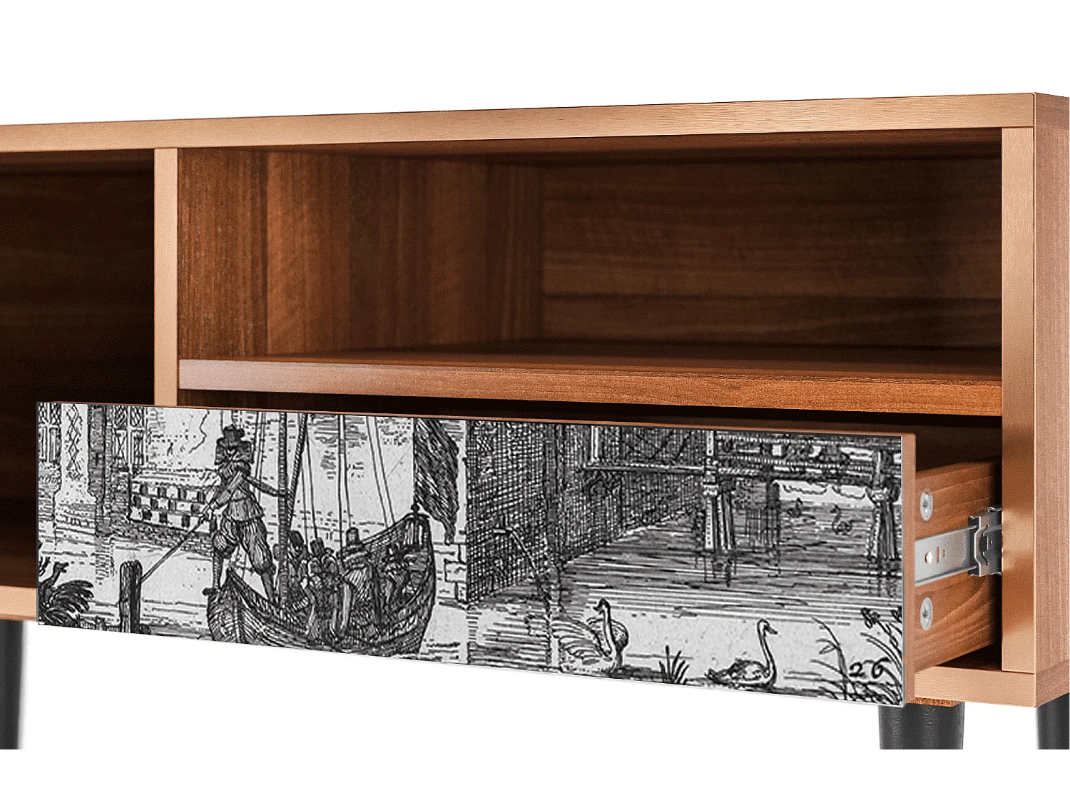 Mueble de TV - 115х59х48 cm - T3 - Castle by Breugel, Nogueira