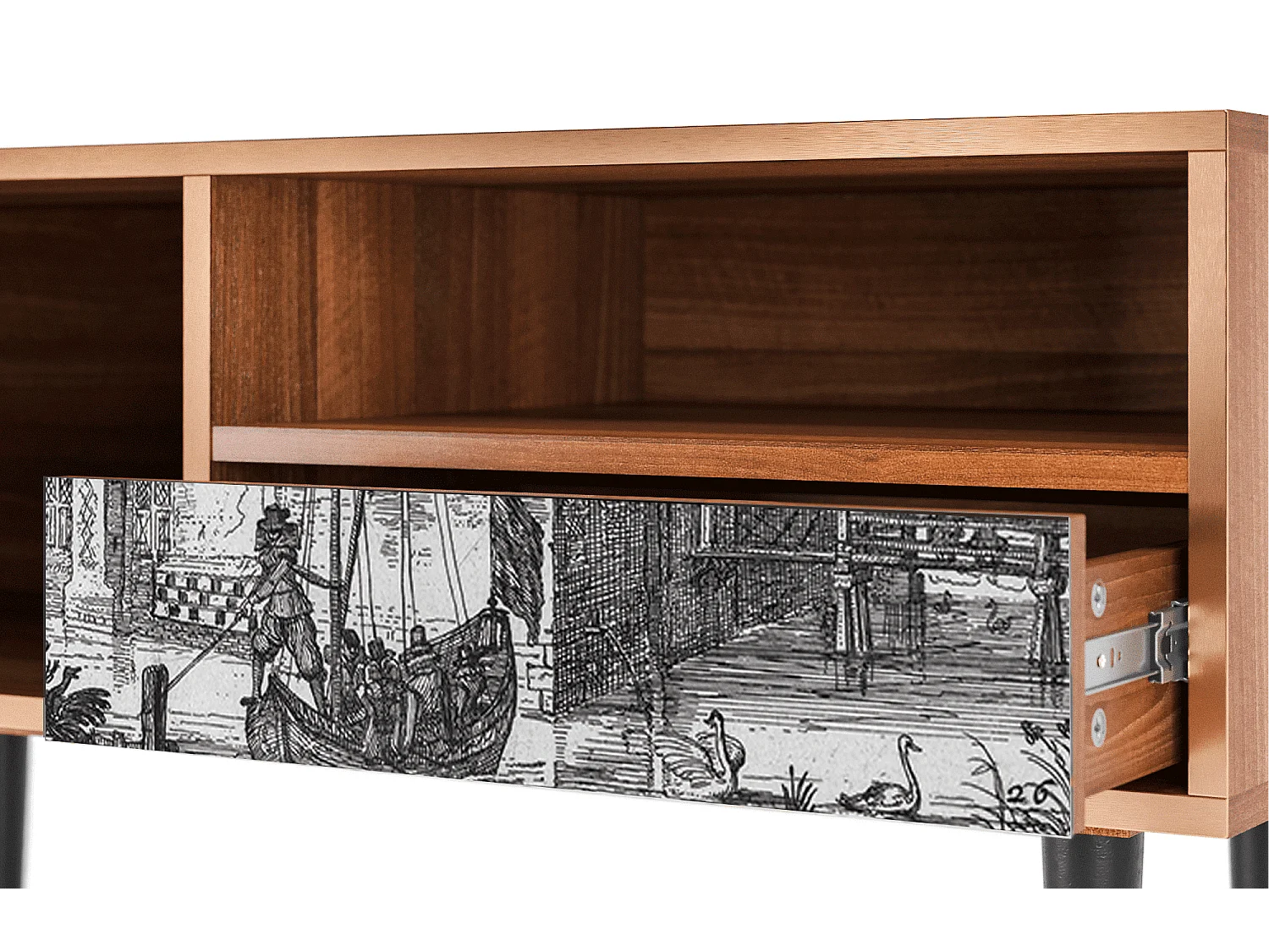 Mobile TV - 115х59х48 cm - T3 - Castle by Breugel, Noce