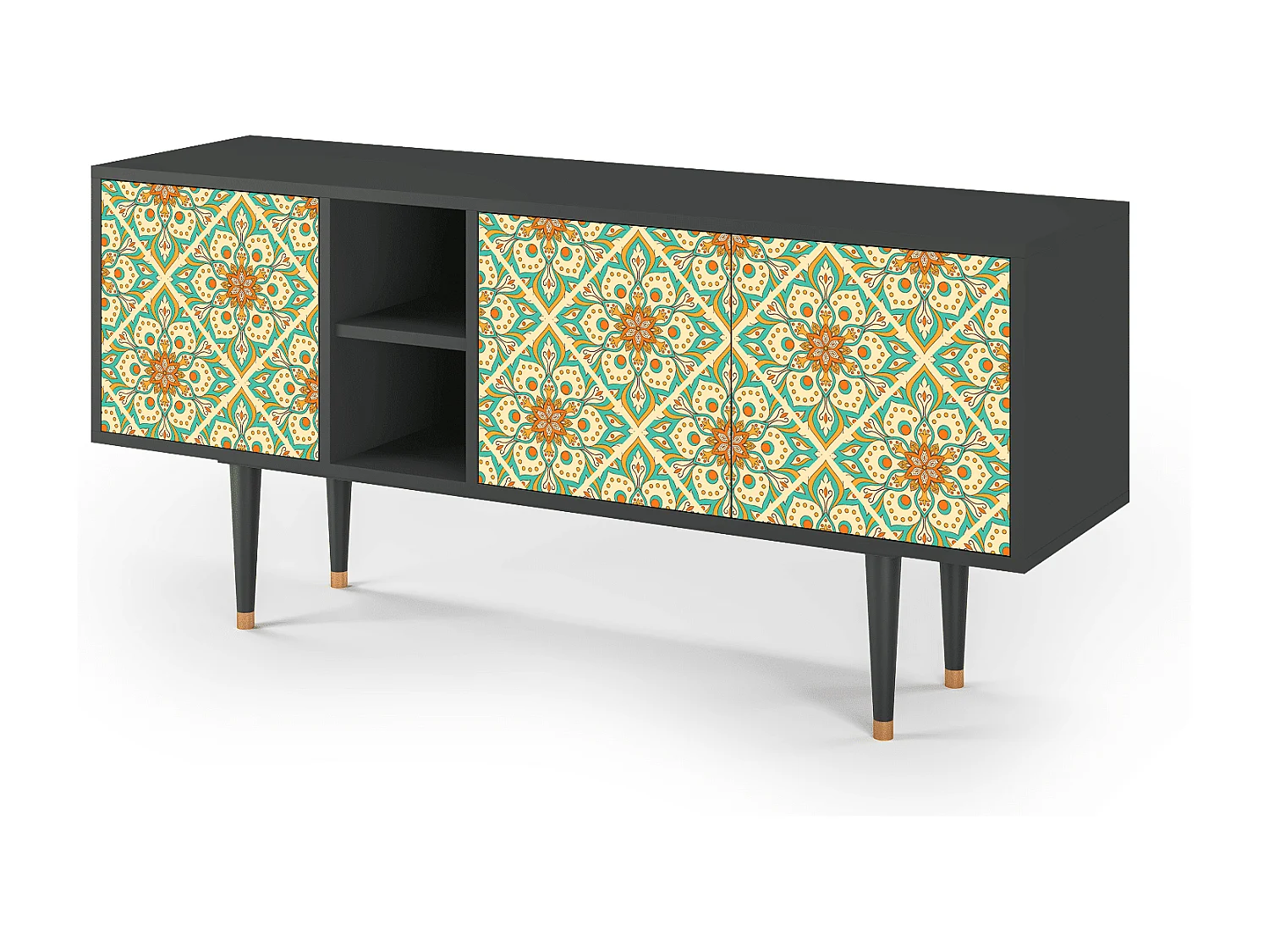 Mueble de TV - 150х69х41 cm - T5 - Hindu Daisy, Antracite