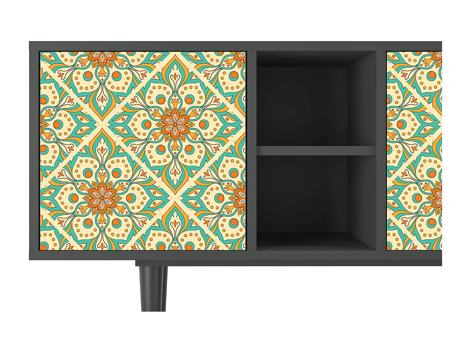 Mobile TV - 150х69х41 cm - T5 - Hindu Daisy, Antracite