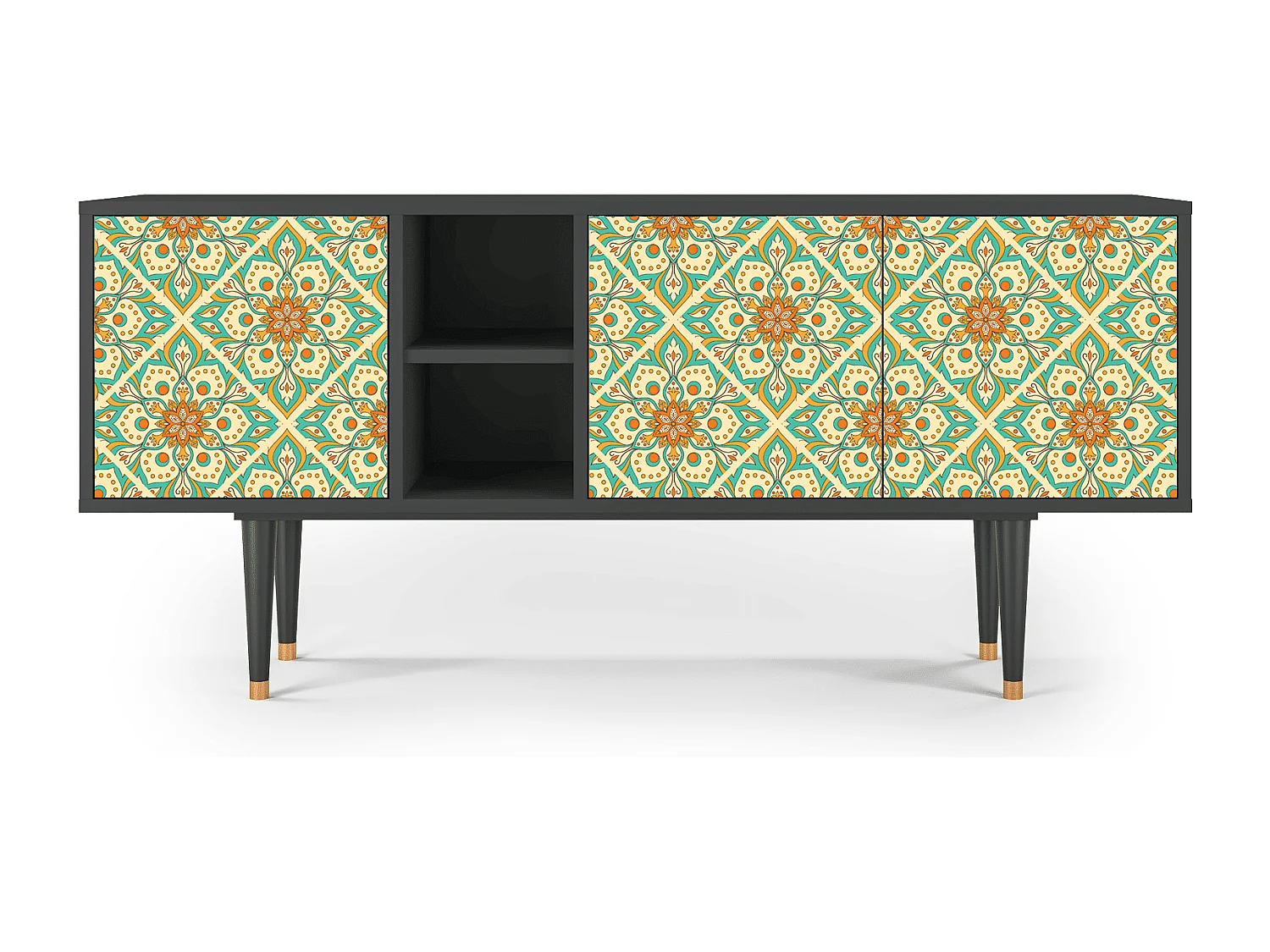 Mueble de TV - 150х69х41 cm - T5 - Hindu Daisy, Antracite