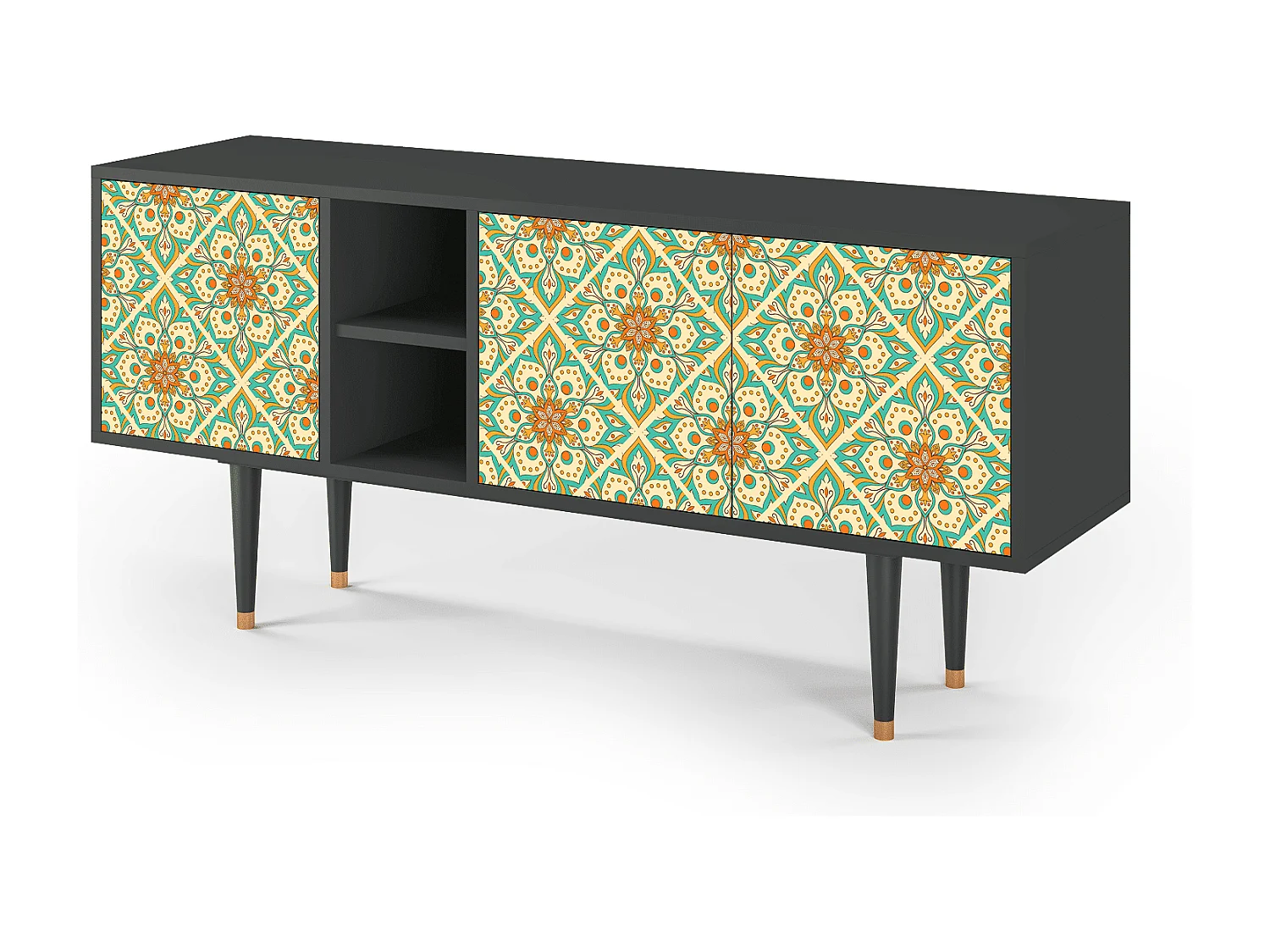 Mueble de TV - 150х69х41 cm - T5 - Hindu Daisy, Antracite