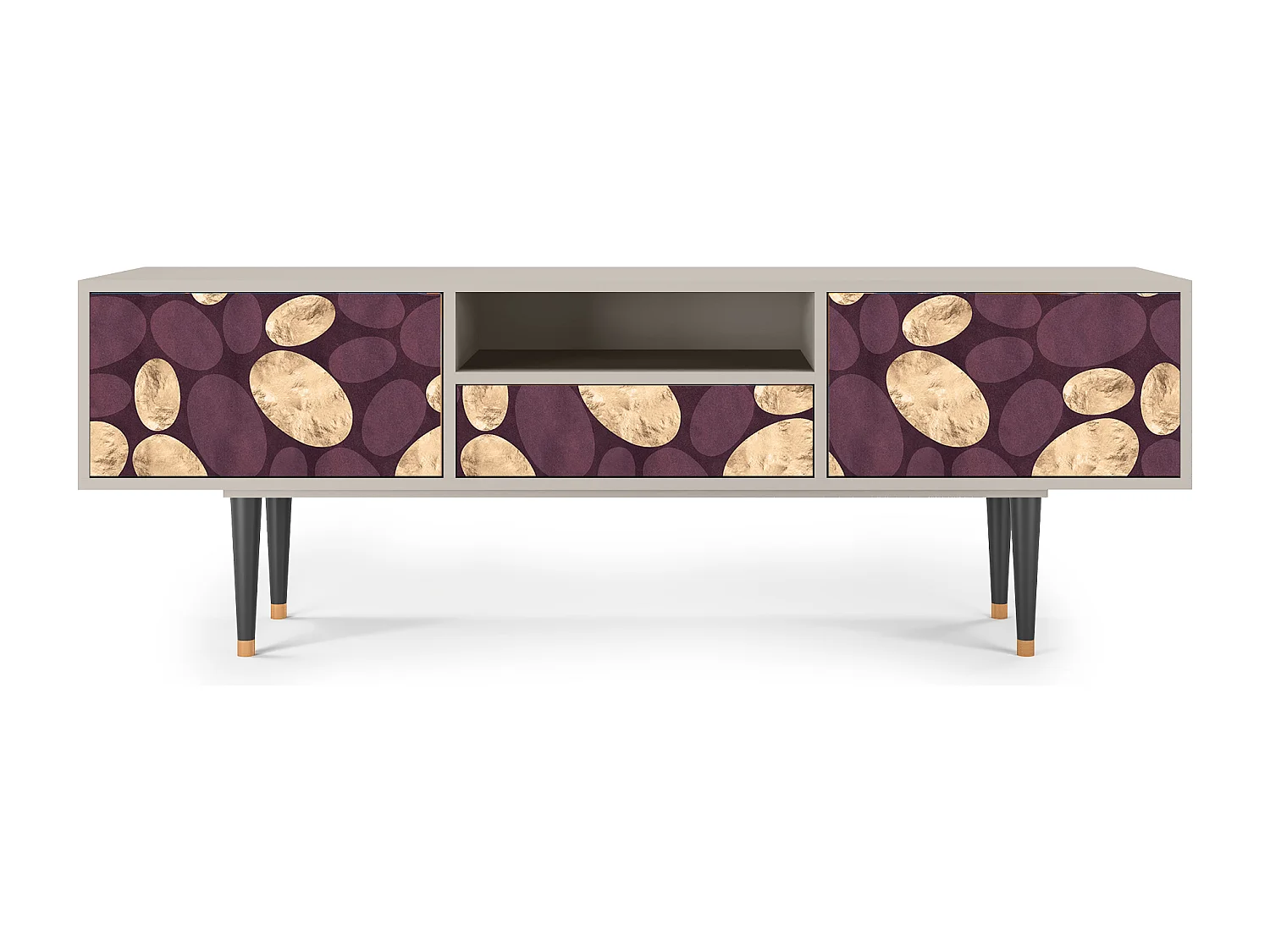 Szafka RTV - 170х59х41 cm - T6 - Fine Wine, Piaskowy