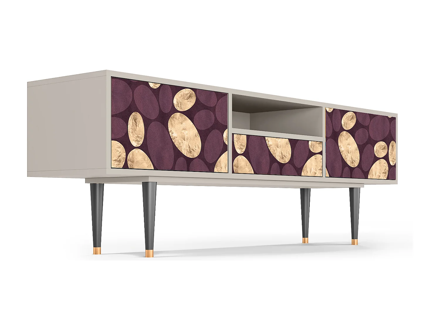 Szafka RTV - 170х59х41 cm - T6 - Fine Wine, Piaskowy