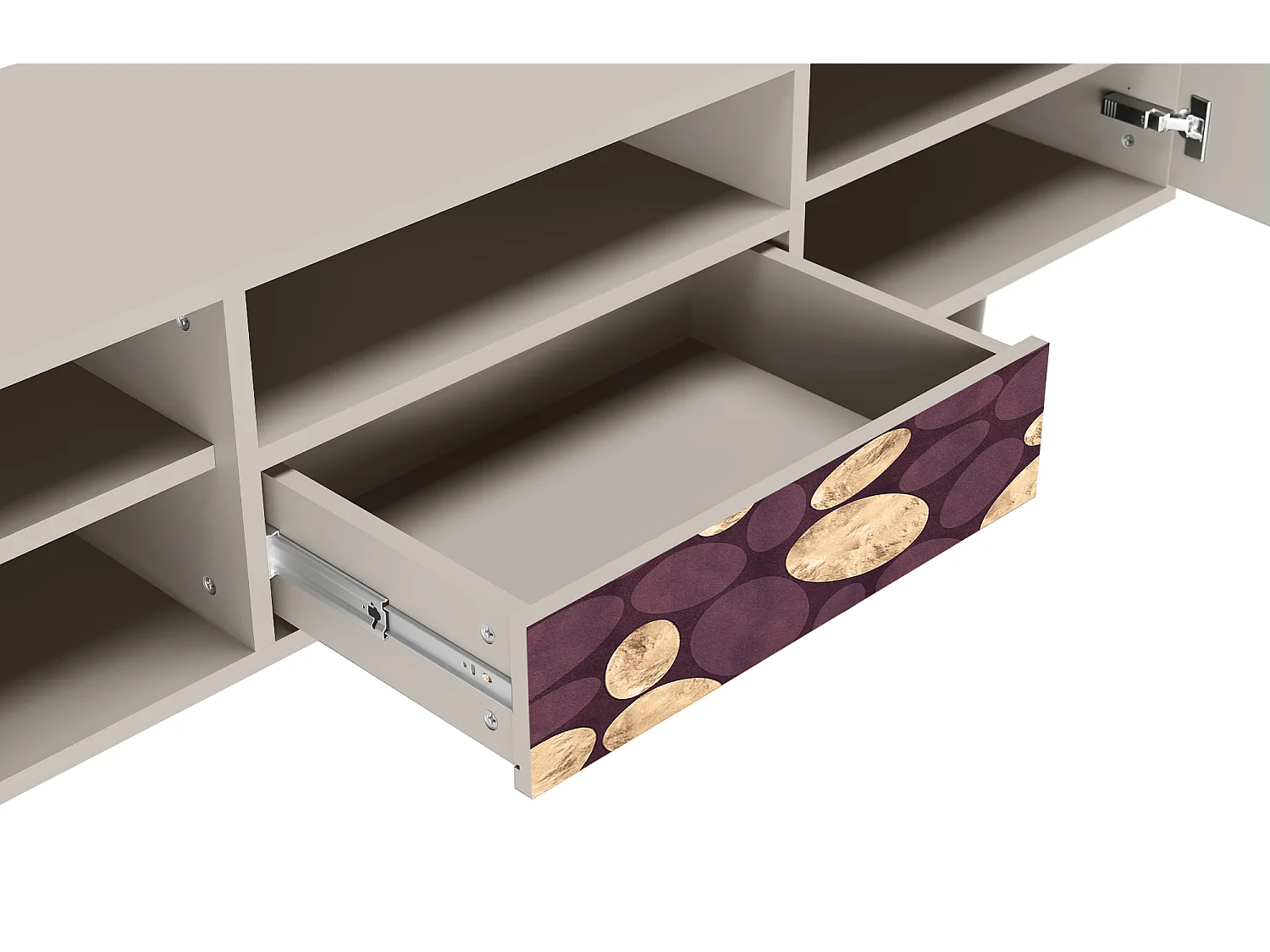 Szafka RTV - 170х59х41 cm - T6 - Fine Wine, Piaskowy