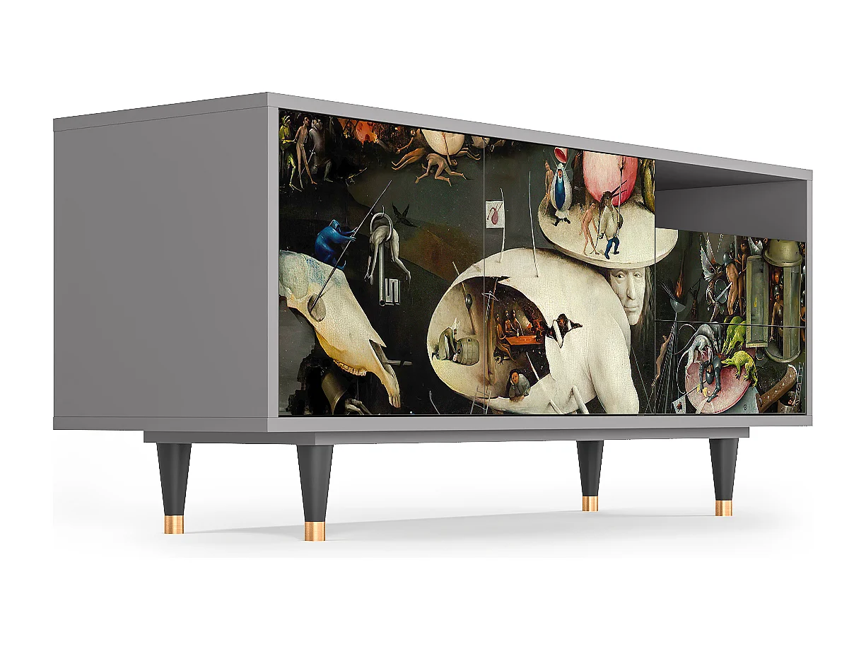 Mueble de TV - 125х56х41 cm - T7 - The Garden 2, Cinza