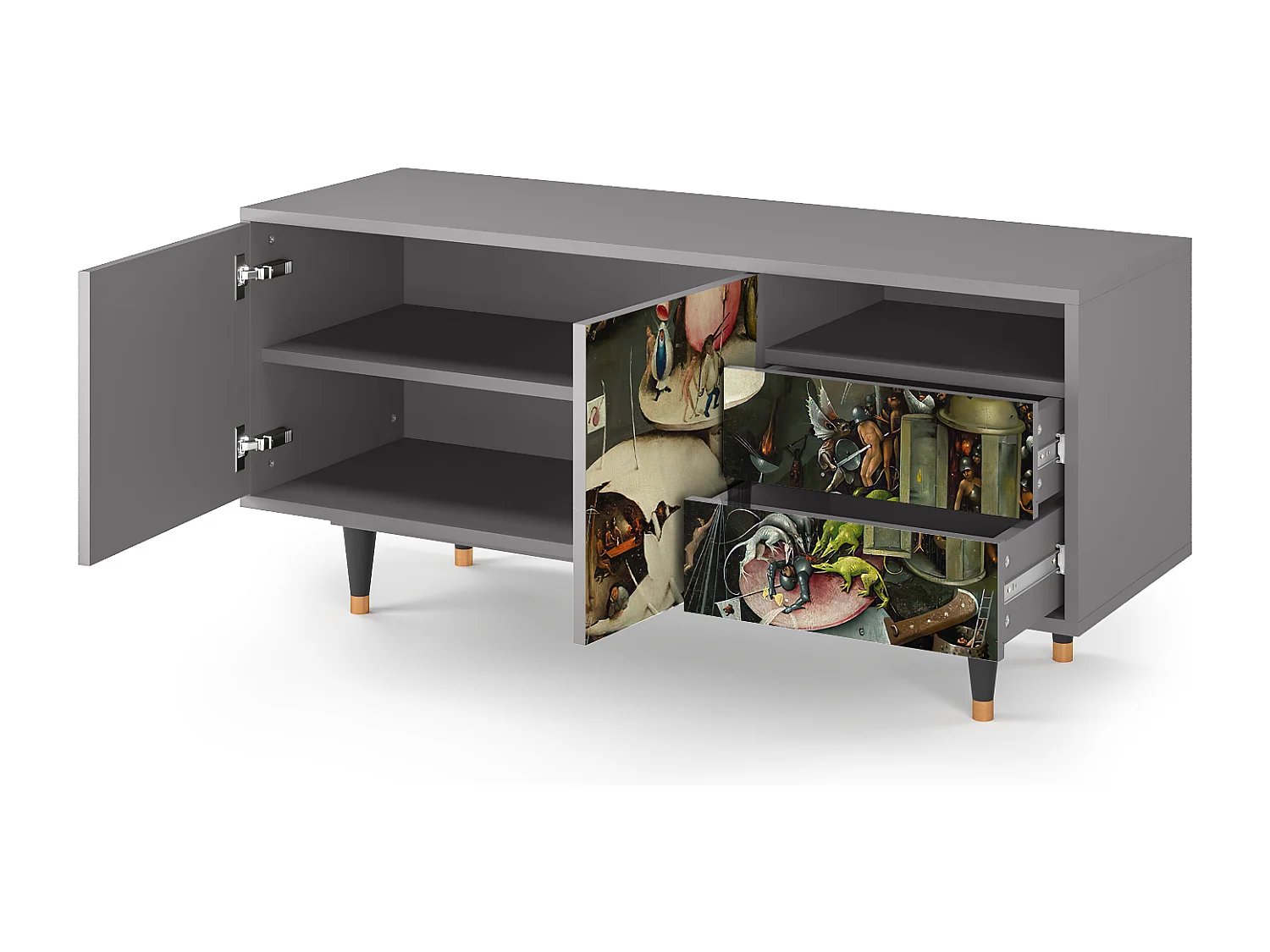 Mueble de TV - 125х56х41 cm - T7 - The Garden 2, Cinza