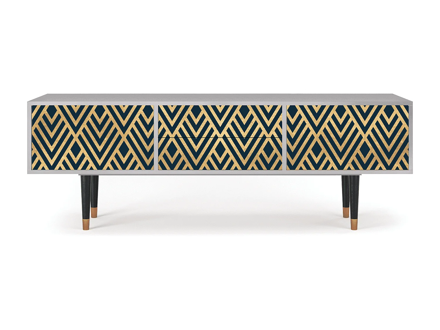 Meuble TV - 170х59х48 cm - T4 - Egypt Triangles, Gris