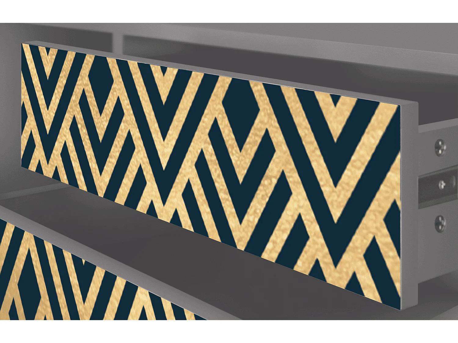 Meuble TV - 170х59х48 cm - T4 - Egypt Triangles, Gris