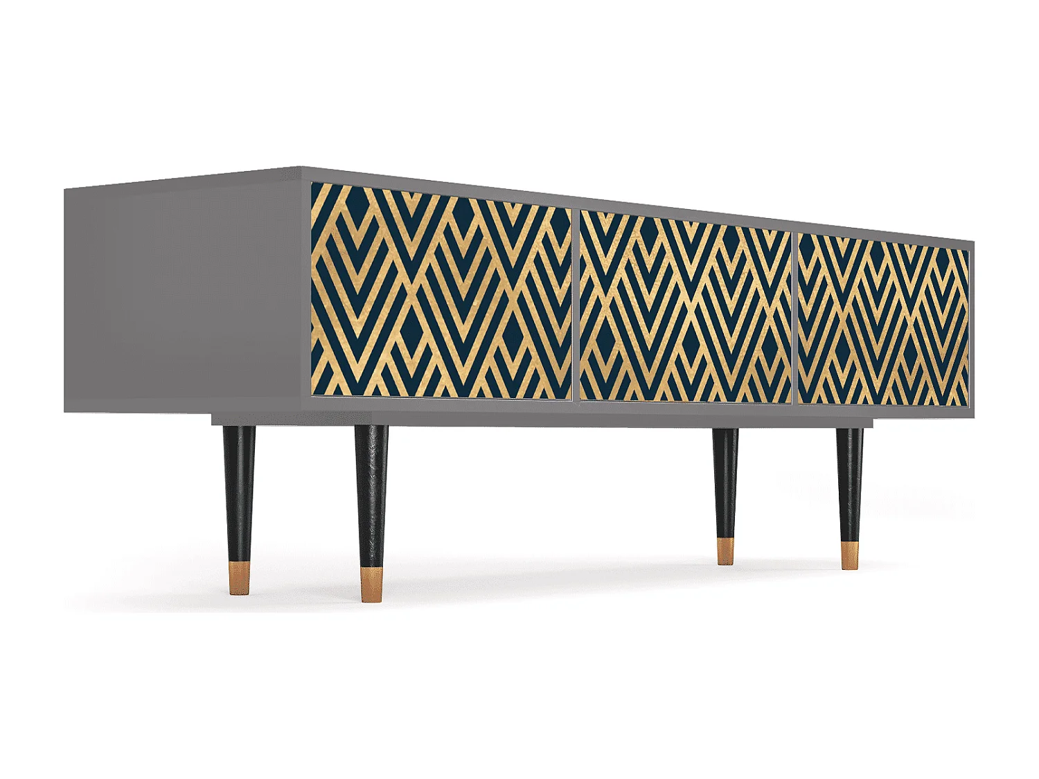 Mueble de TV - 170х59х48 cm - T4 - Egypt Triangles, Gris