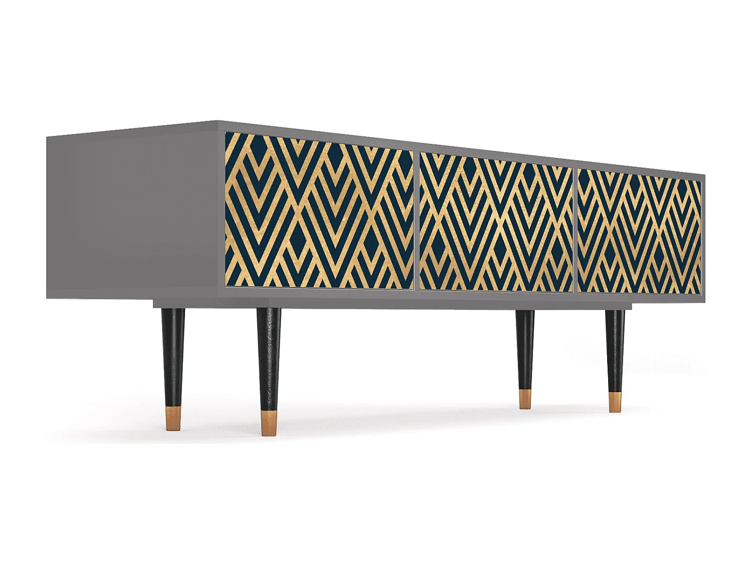 Meuble TV - 170х59х48 cm - T4 - Egypt Triangles, Gris