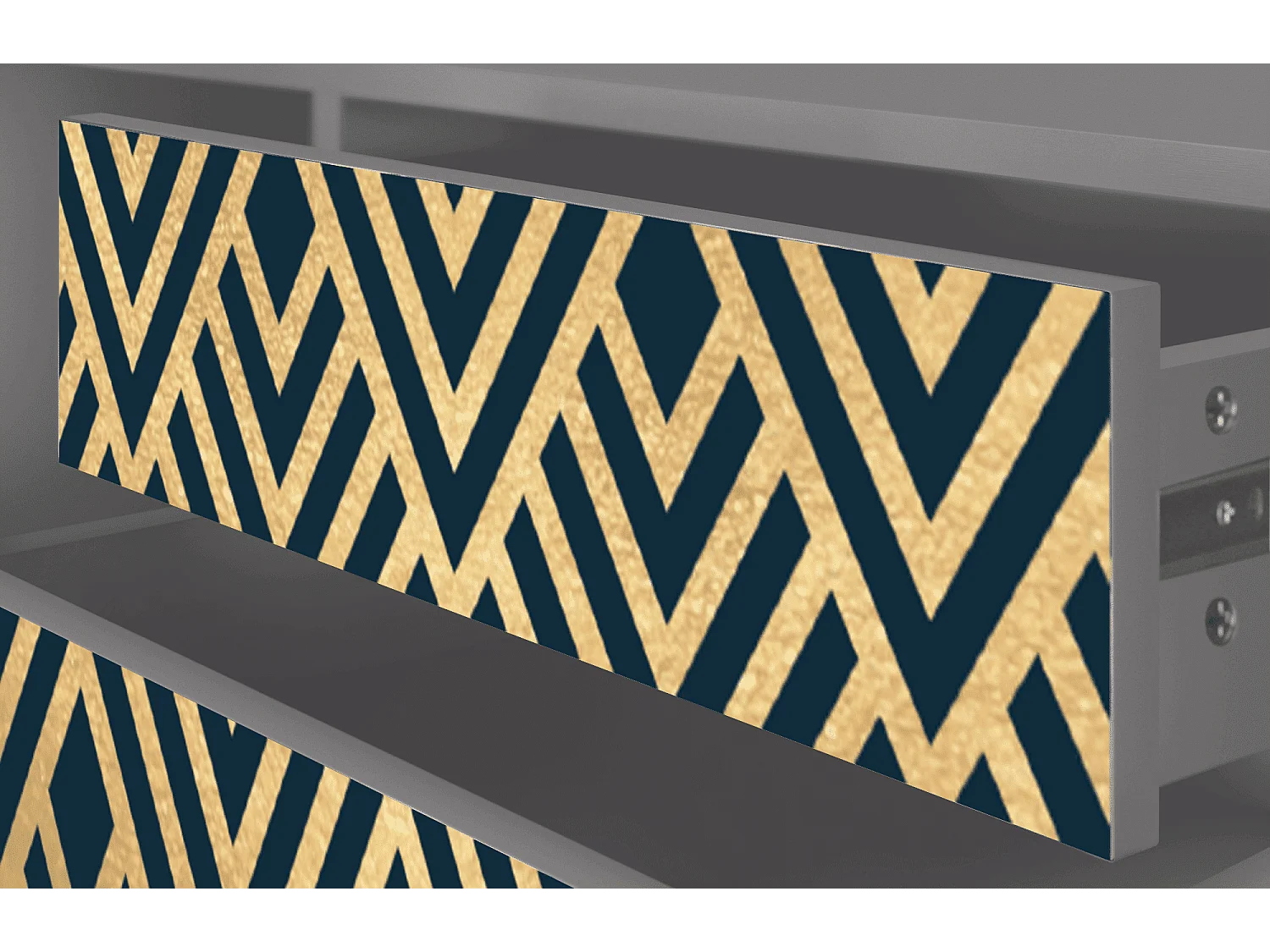 Meuble TV - 170х59х48 cm - T4 - Egypt Triangles, Gris