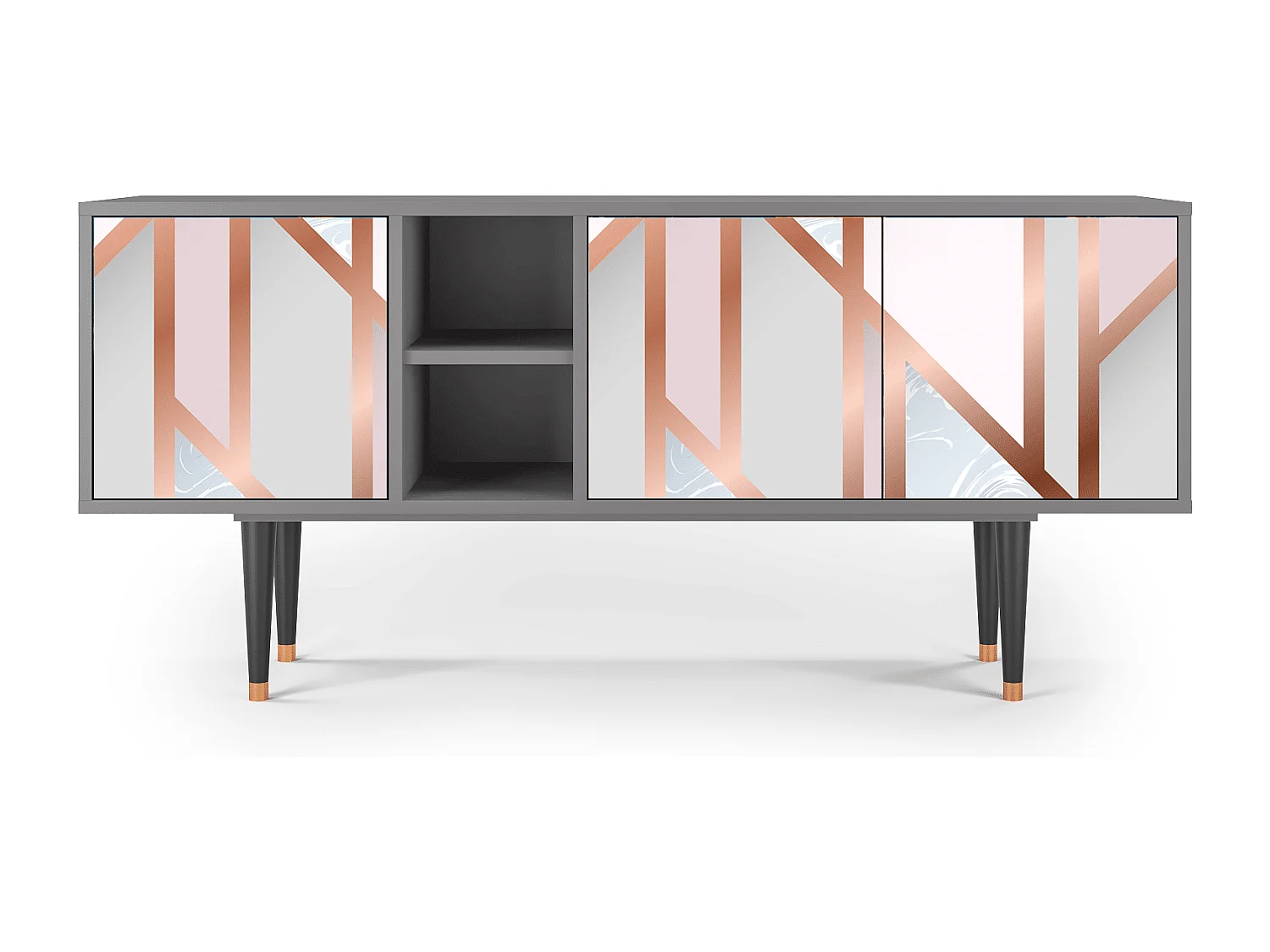 Mueble de TV - 150х69х41 cm - T5 - Champagne Story, Gris