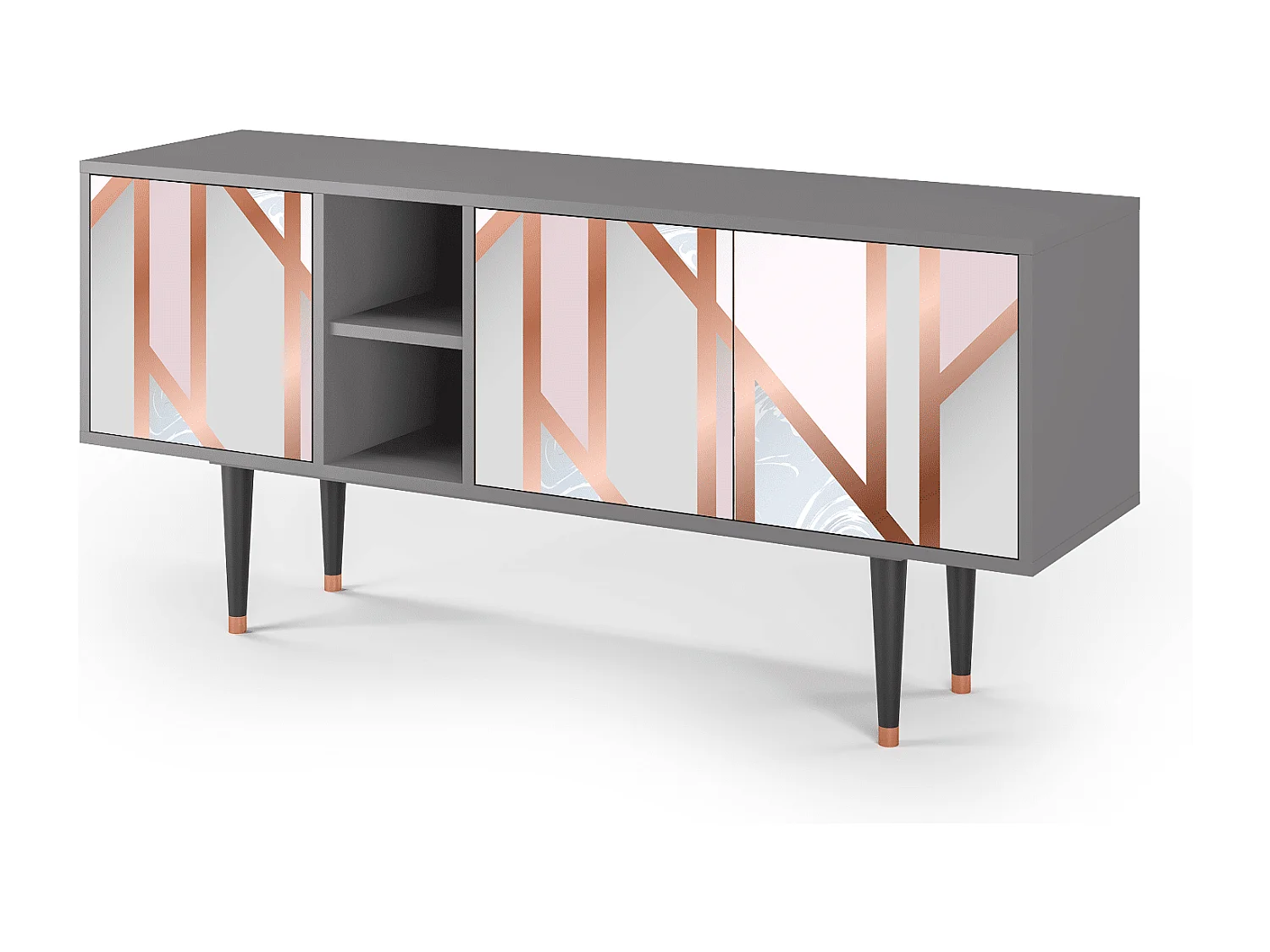 Mueble de TV - 150х69х41 cm - T5 - Champagne Story, Gris