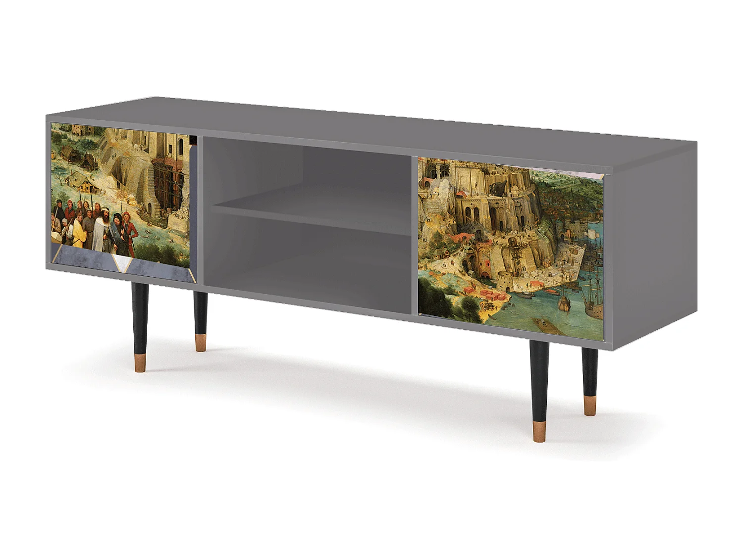 Meuble TV - 170х69х48 cm - T2 - Elder The Tower, Gris