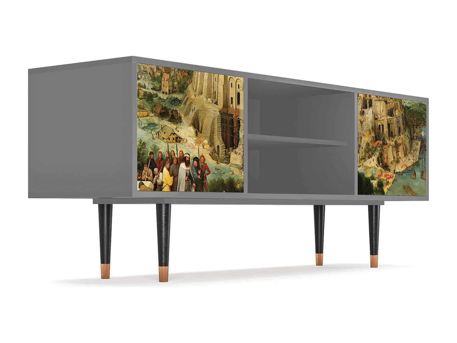 Meuble TV - 170х69х48 cm - T2 - Elder The Tower, Gris