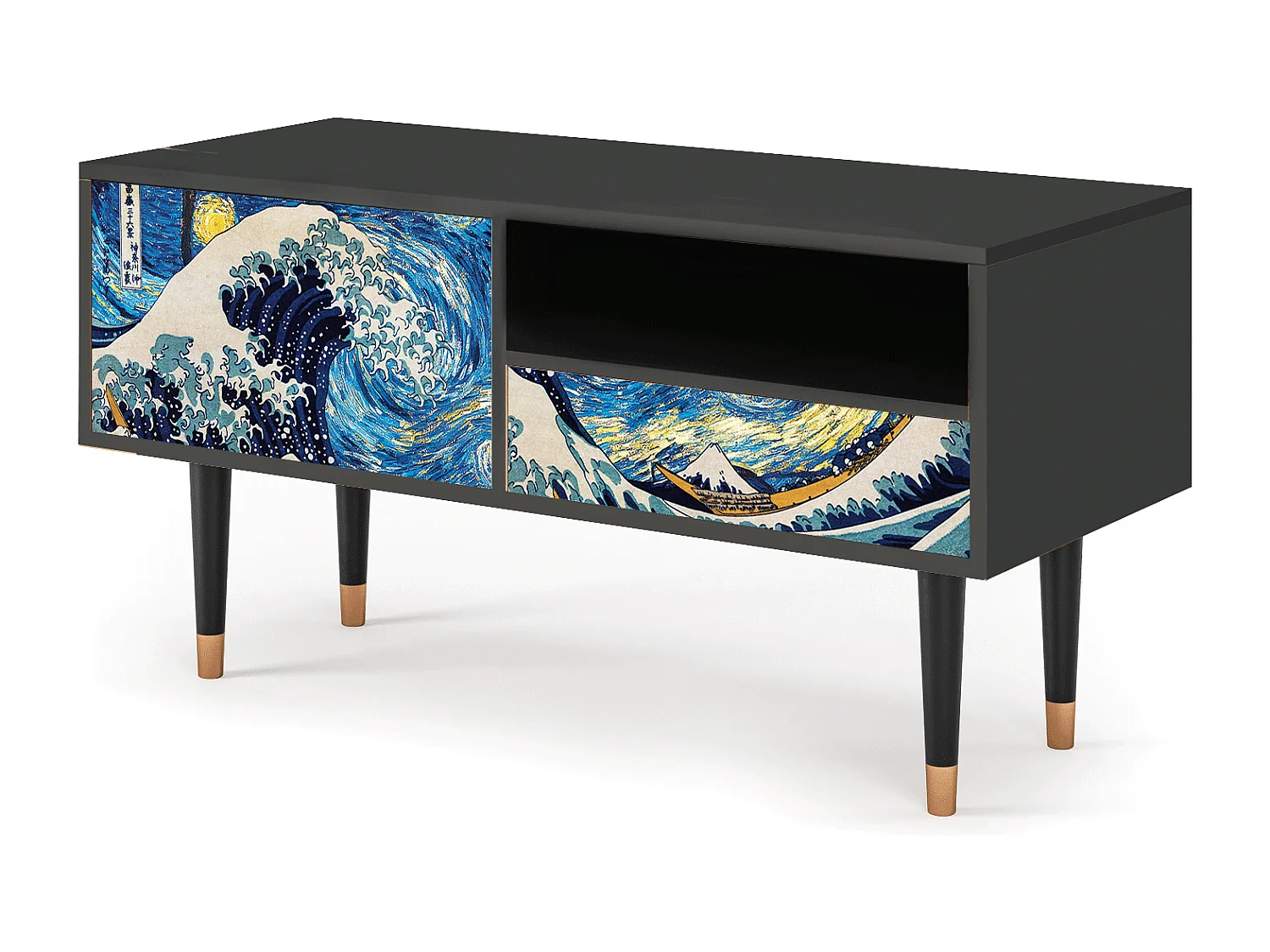 TV-meubel - 115х59х48 cm - T3 - Great Wave, Antraciet