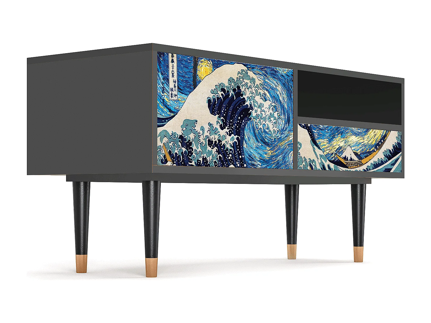 TV-meubel - 115х59х48 cm - T3 - Great Wave, Antraciet