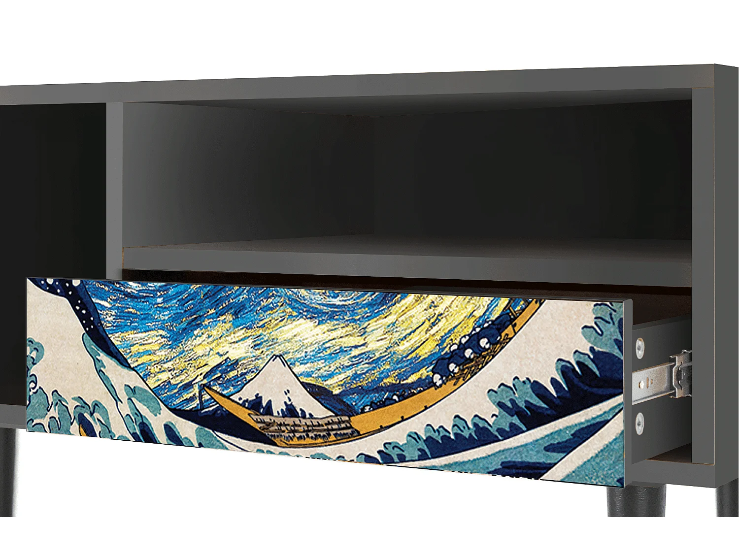 TV-meubel - 115х59х48 cm - T3 - Great Wave, Antraciet