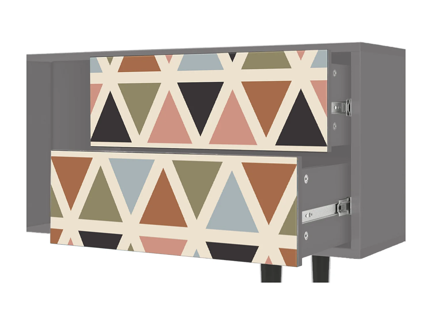 Szafka RTV - 170х69х48 cm - T1 - Royal Triangles, Szary