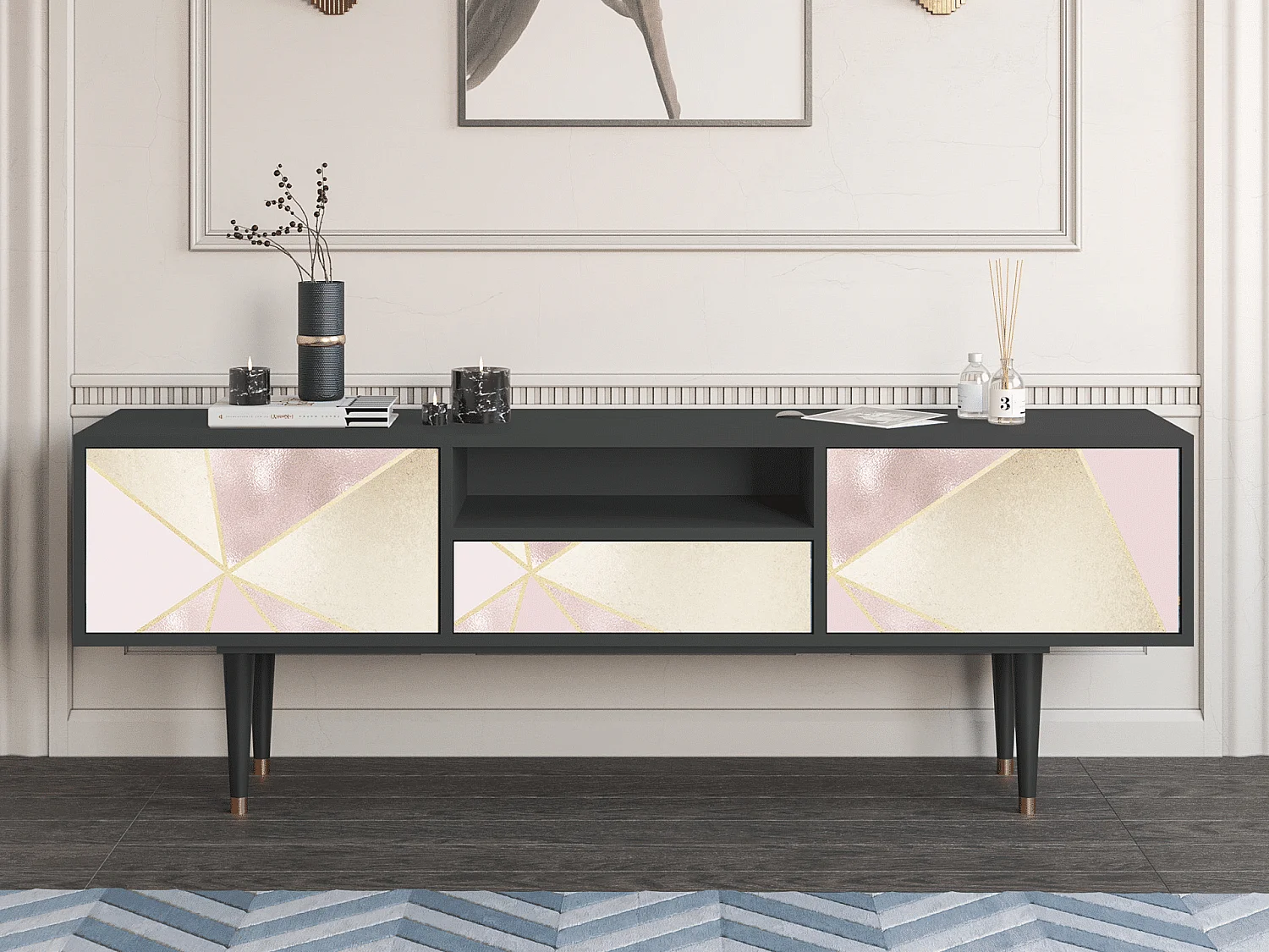 Meuble TV - 170х59х41 cm - T6 - Cosmopolitan Diva, Anthracite