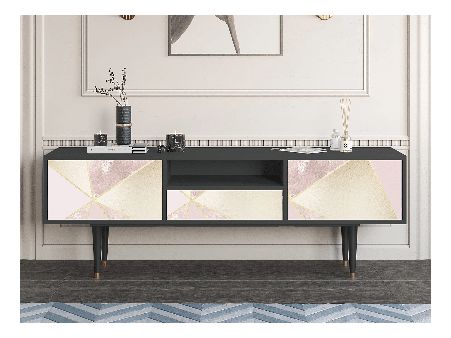 Meuble TV - 170х59х41 cm - T6 - Cosmopolitan Diva, Anthracite