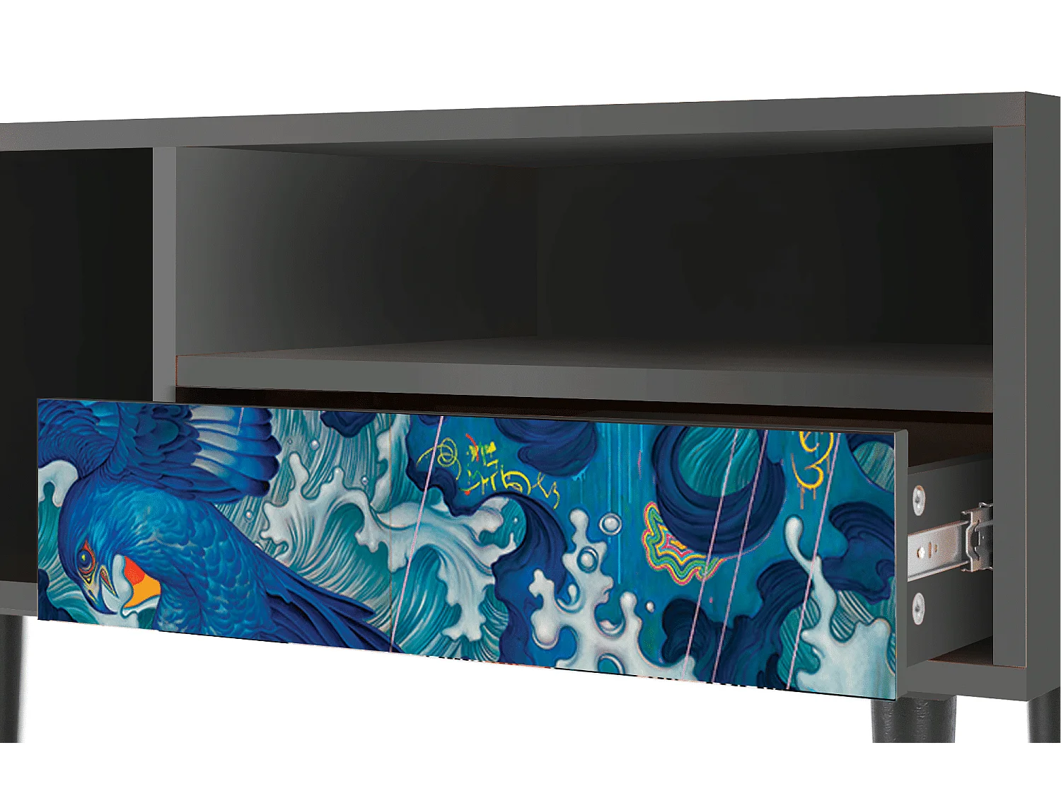 Mueble de TV - 115х59х48 cm - T3 - The Girl - James Jean, Antracita