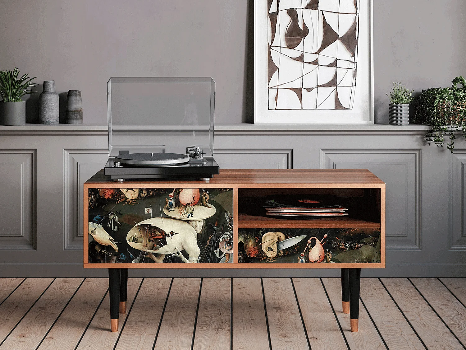 Meuble TV - 115х59х48 cm - T3 - The Garden 2, Noyer