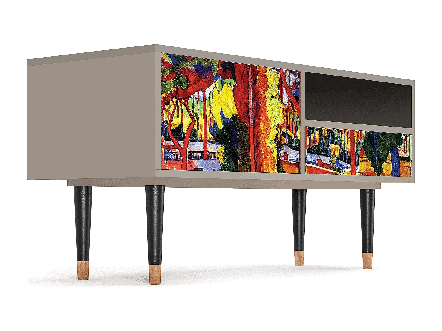 Szafka RTV - 115х59х48 cm - T3 - The Turning Road, Piaskowy