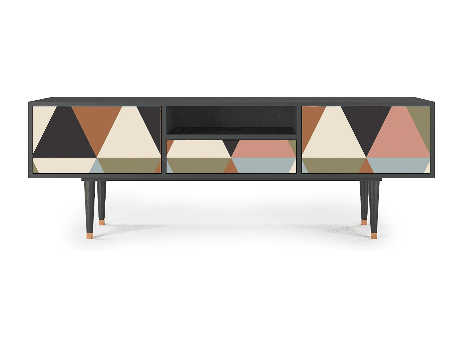 Meuble TV - 170х59х41 cm - T6 - Royal Triangles, Anthracite