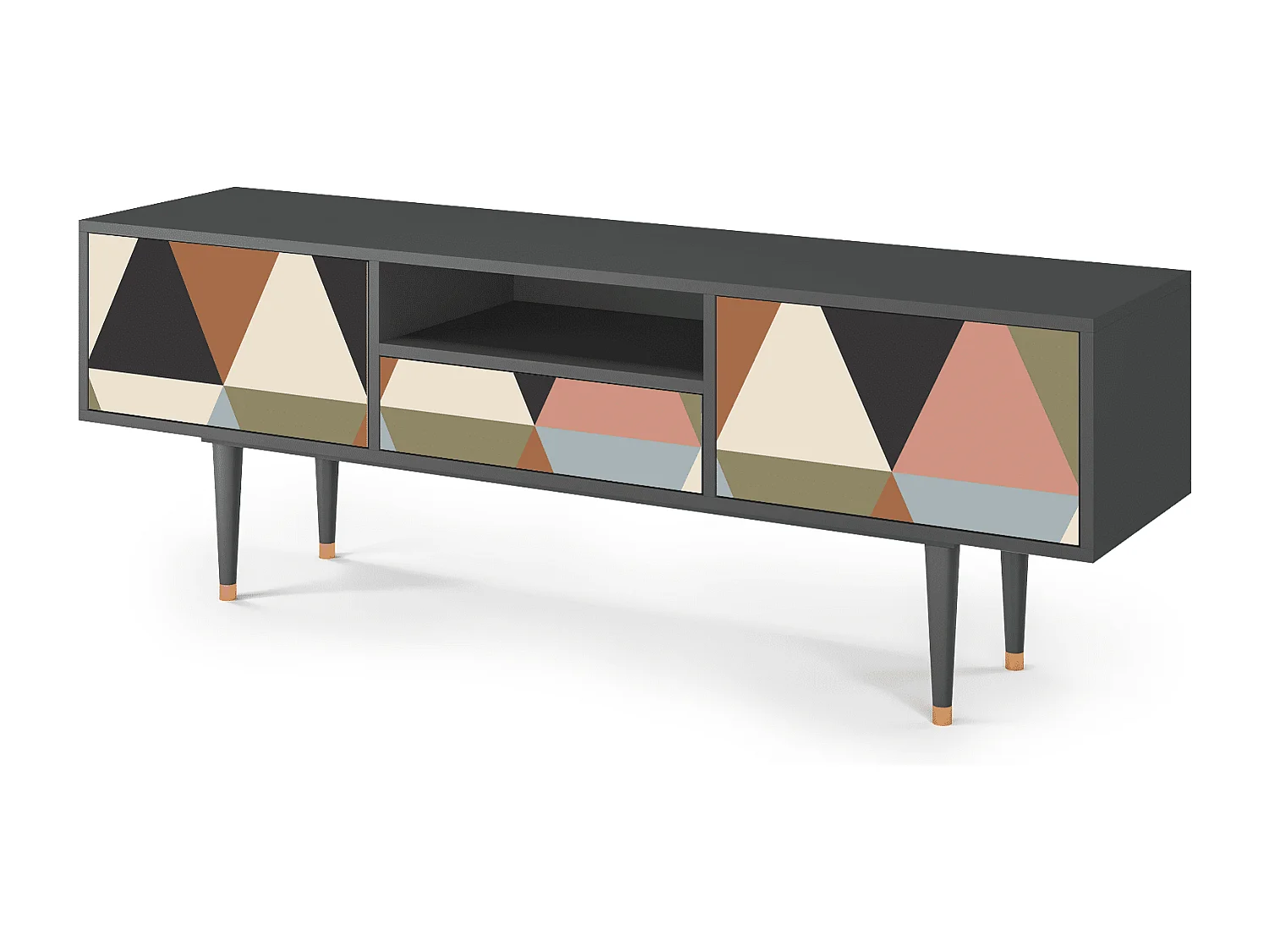 Meuble TV - 170х59х41 cm - T6 - Royal Triangles, Anthracite