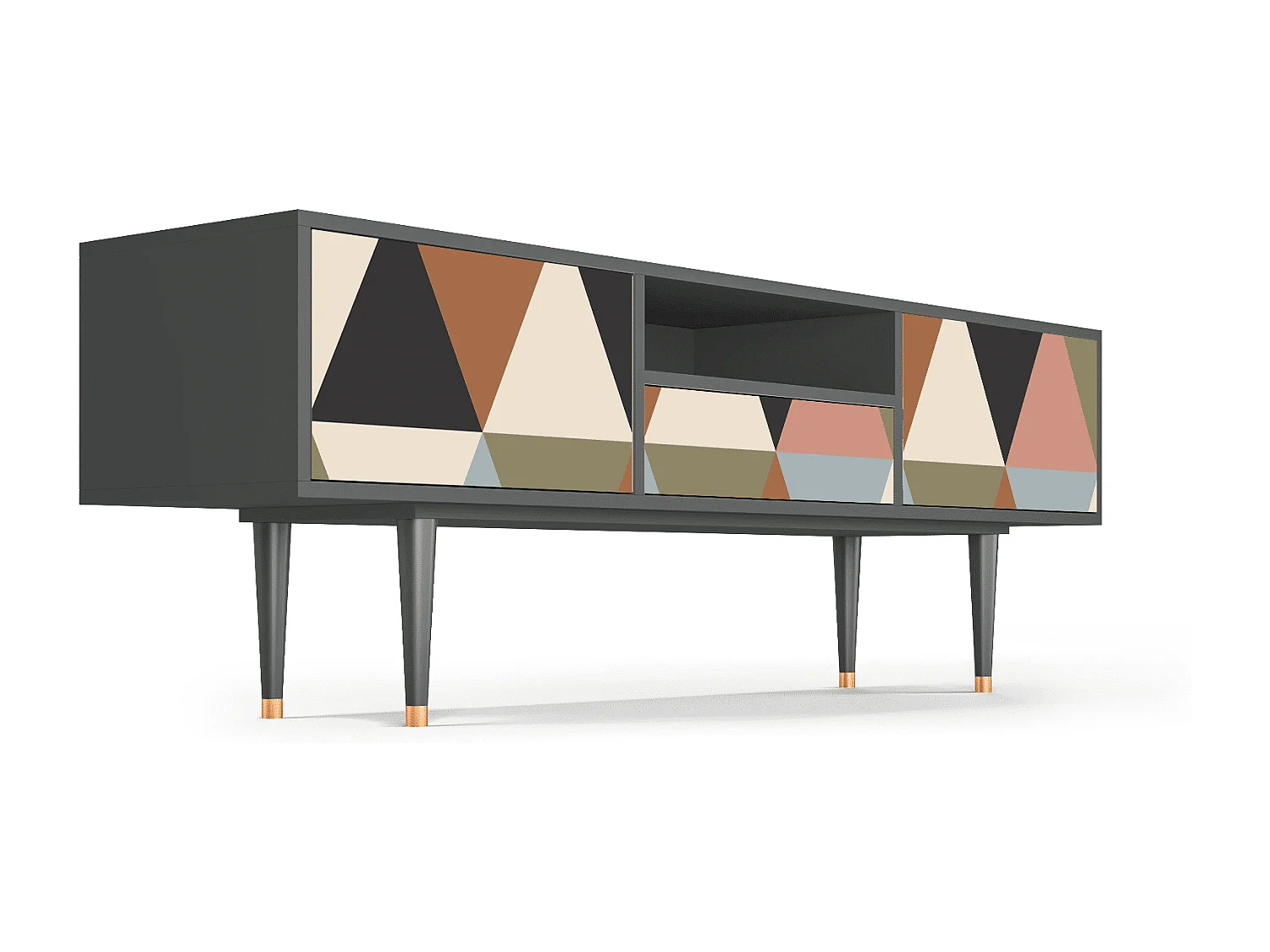 Meuble TV - 170х59х41 cm - T6 - Royal Triangles, Anthracite